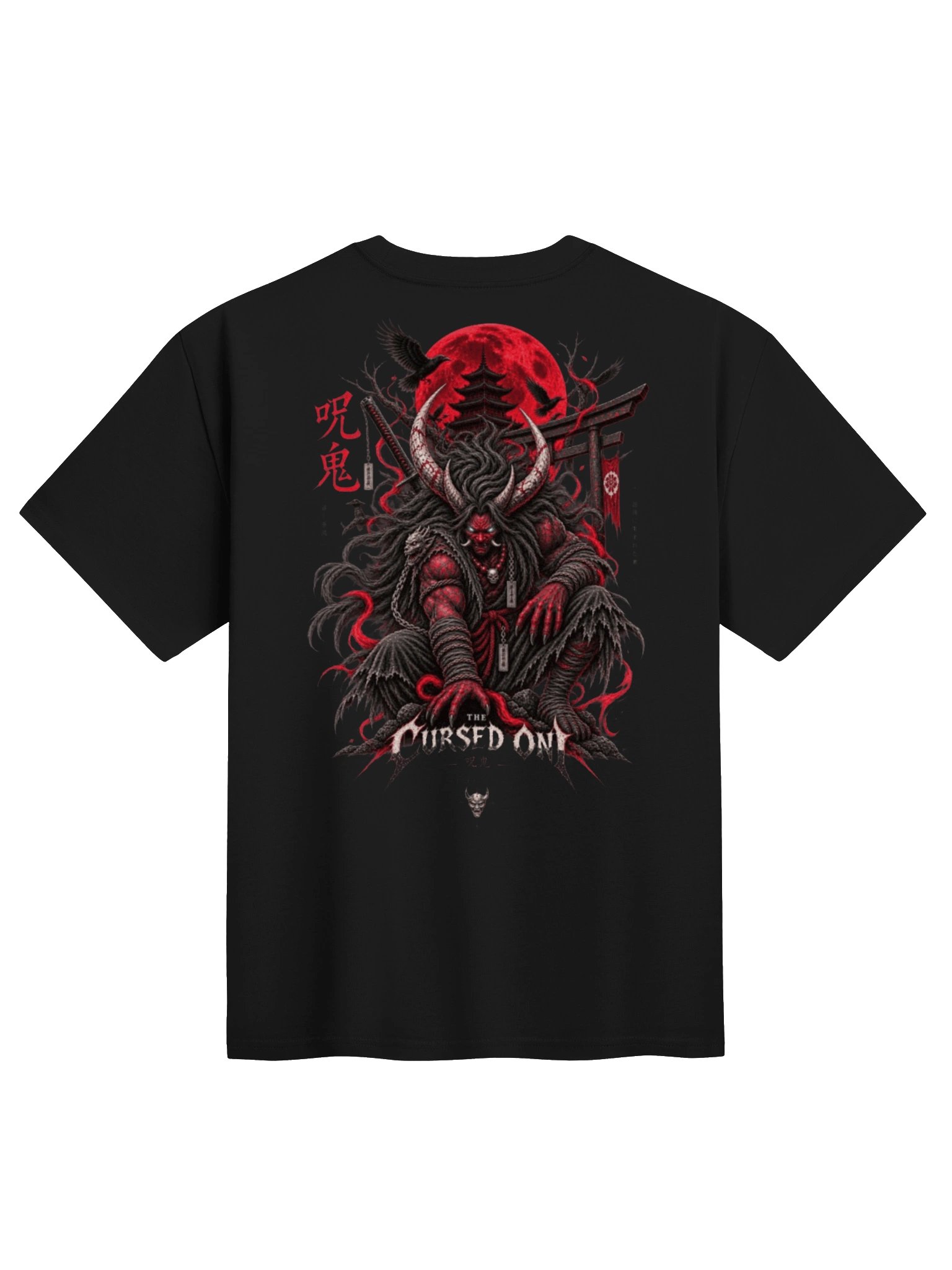 Cursed Oni – Japanese Demon Oversized Graphic T-Shirt | Dark Yokai Streetwear product image (1)