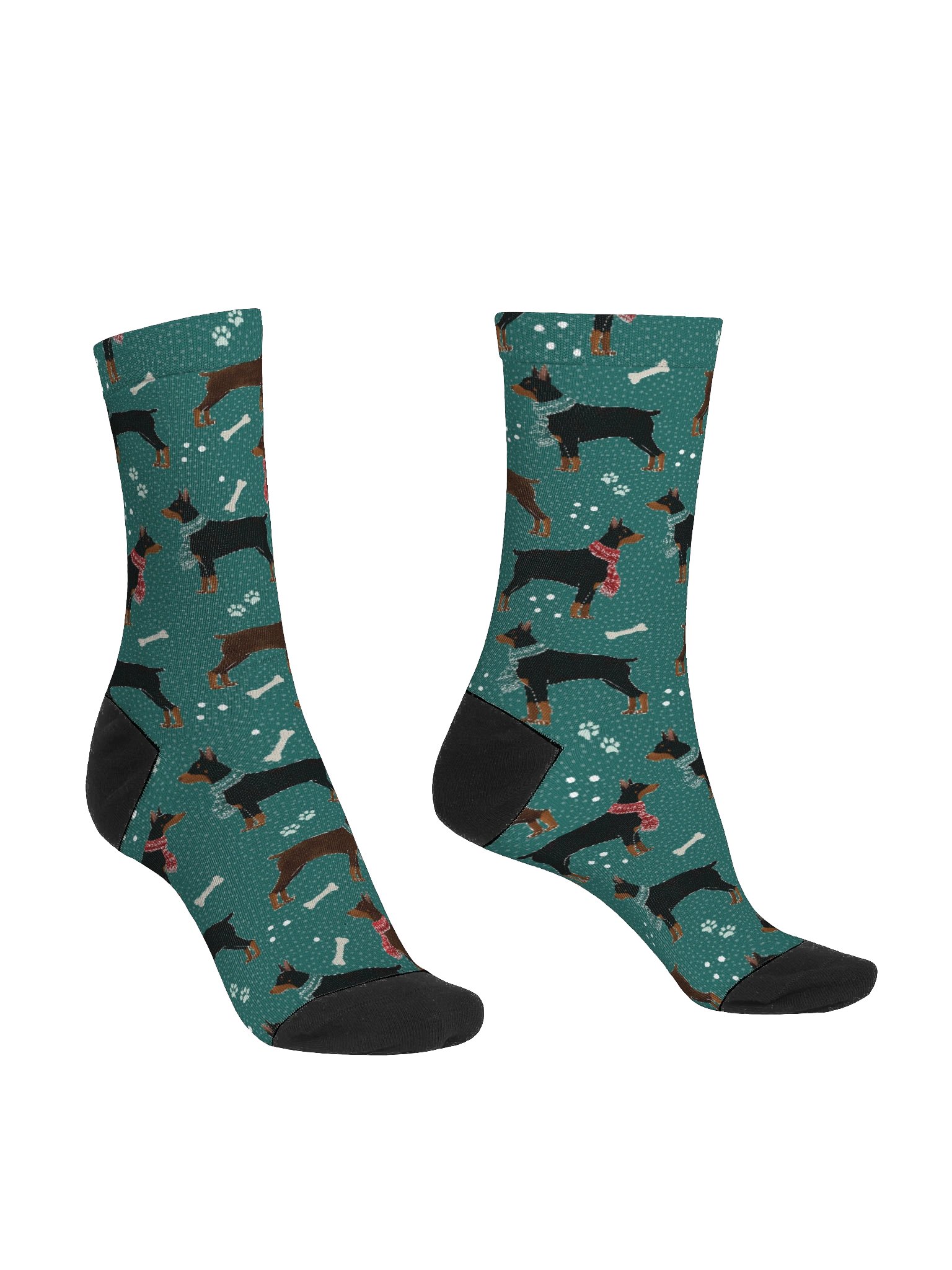 Winter Dobermans in Scarves Pattern Socks product image (3)