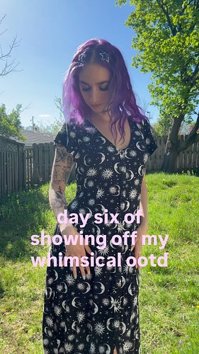 fav dress for today’s ootd 🌜

#ootd #whimsigoth #whimsical #purplehair #reels