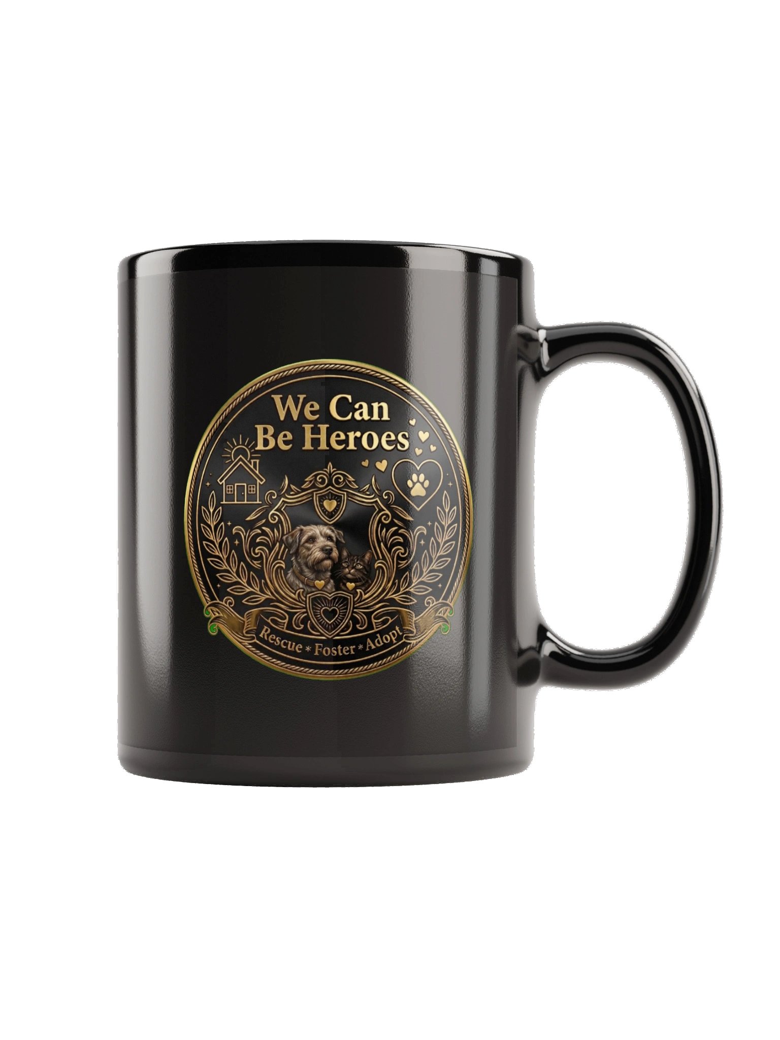 We Can Be Heroes Rescue Black Glossy Mug product image (2)
