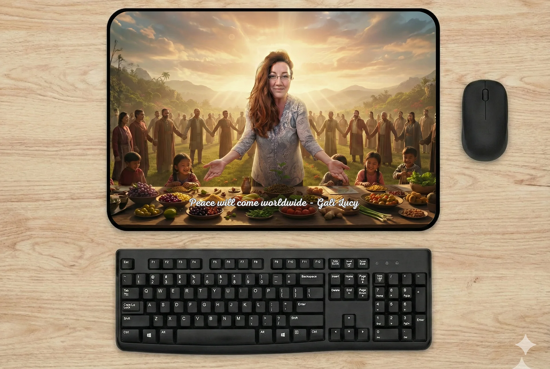 Peace Will Come Worldwide Desk Mat product image (1)