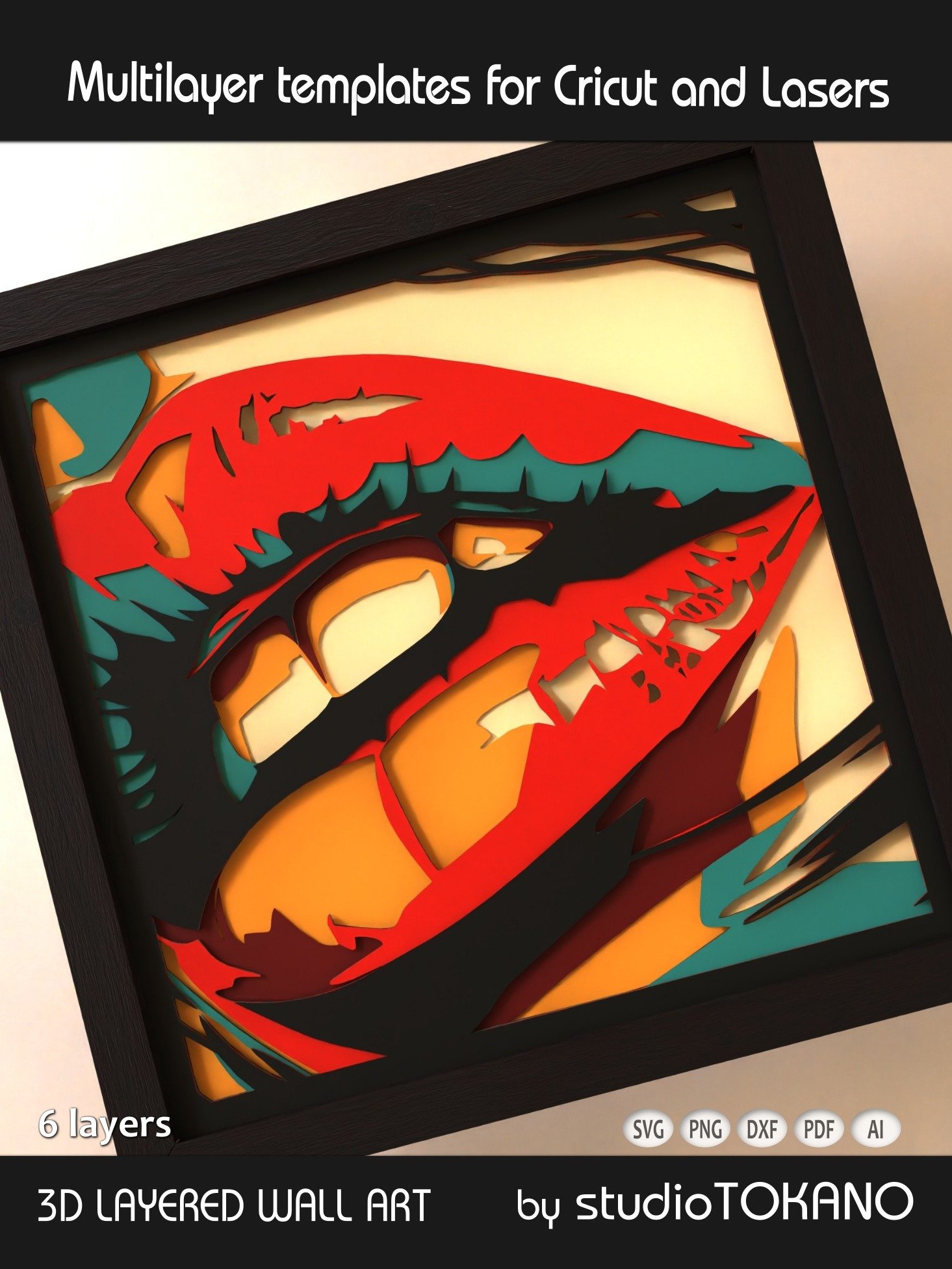 Lips 3D Layered SVG product image (5)