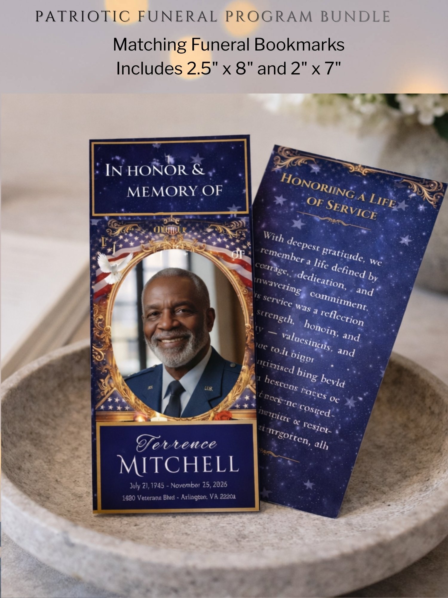 Patriotic Veteran & First Responder Funeral Program Bundle | 5-Piece Memorial Set product image (6)
