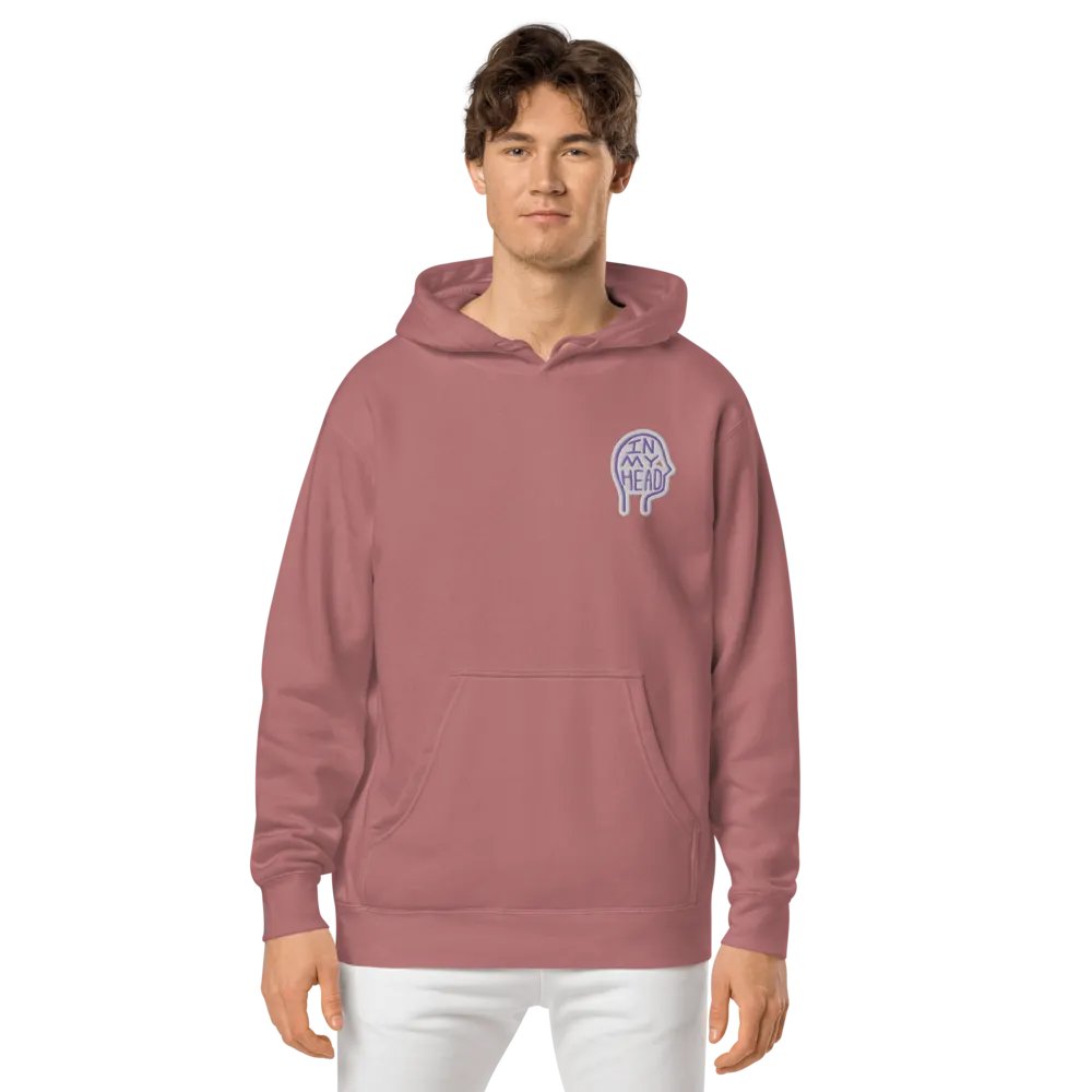 In My Head (L.C. purple bubble design) embroidered pigment hoodie product image (2)