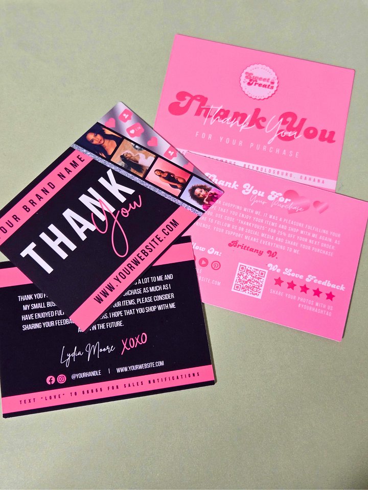 Thank You Cards - Laminated Front, Double Sided product image (1)