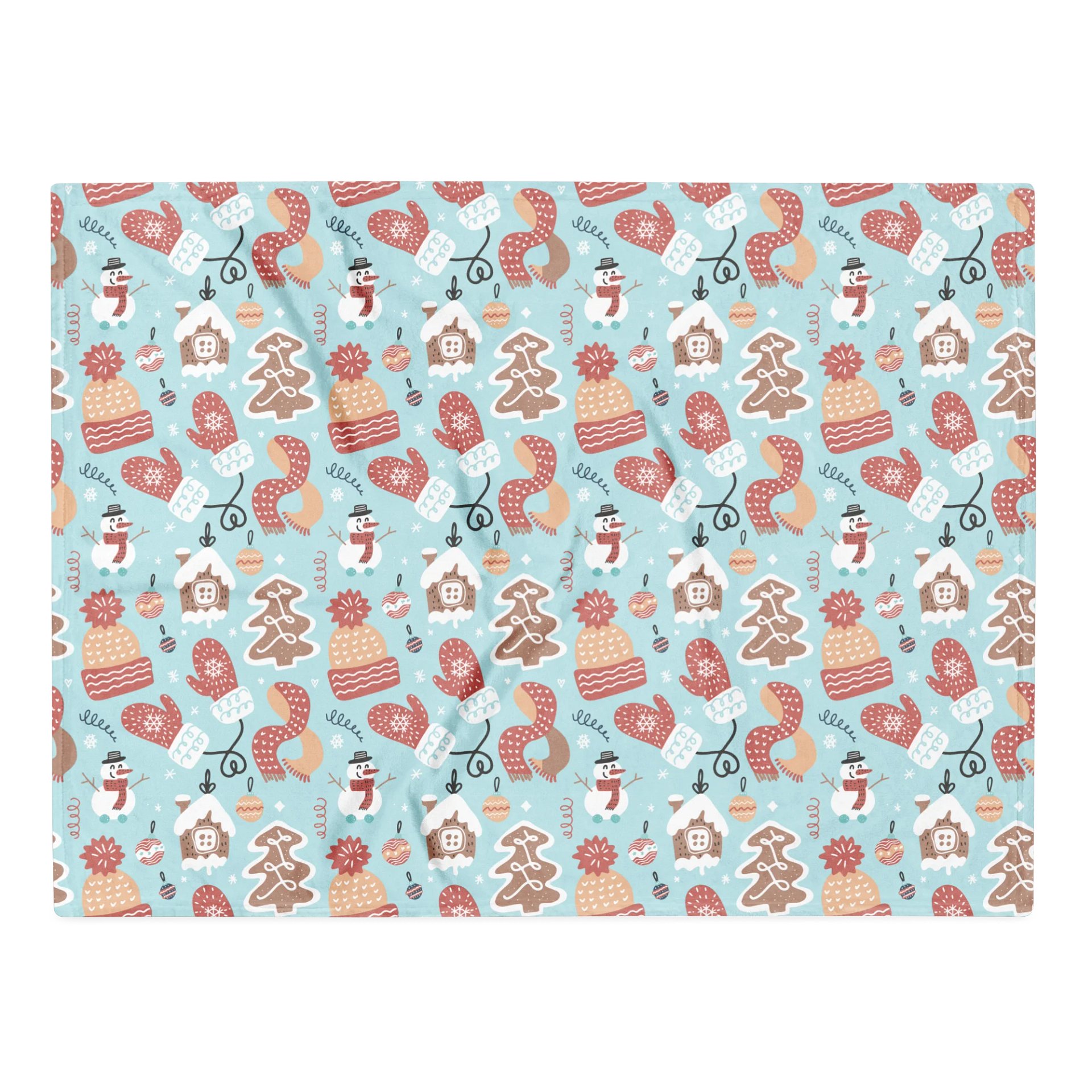Cozy Christmas-Themed Throw Blanket with Winter Fun Design product image (2)