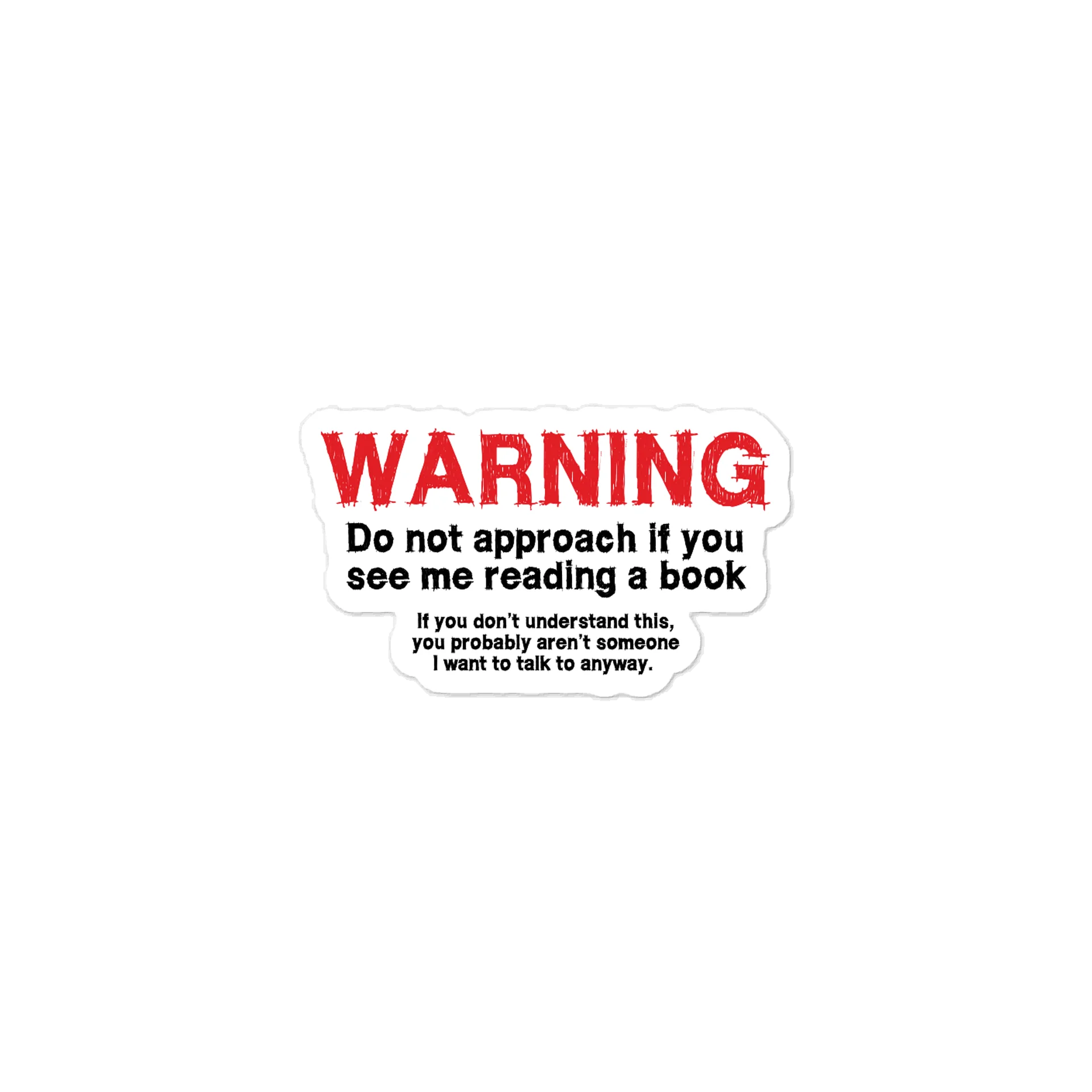 Warning, I'm Reading Sticker product image (1)