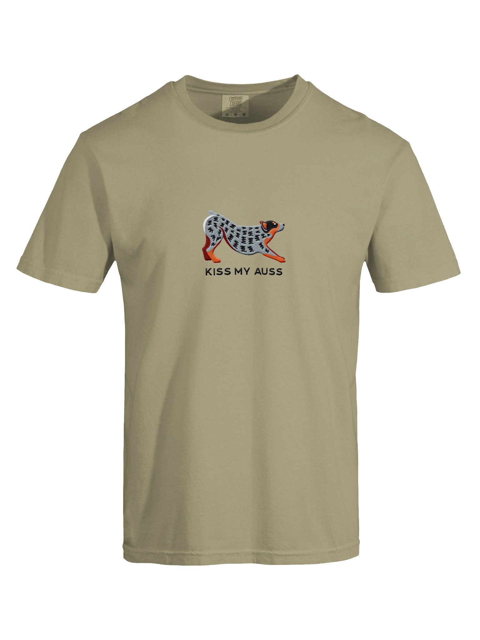Kiss My Auss T-Shirt(Embroidered) of an Australian Cattle Dog(Blue Heeler 2) product image (10)