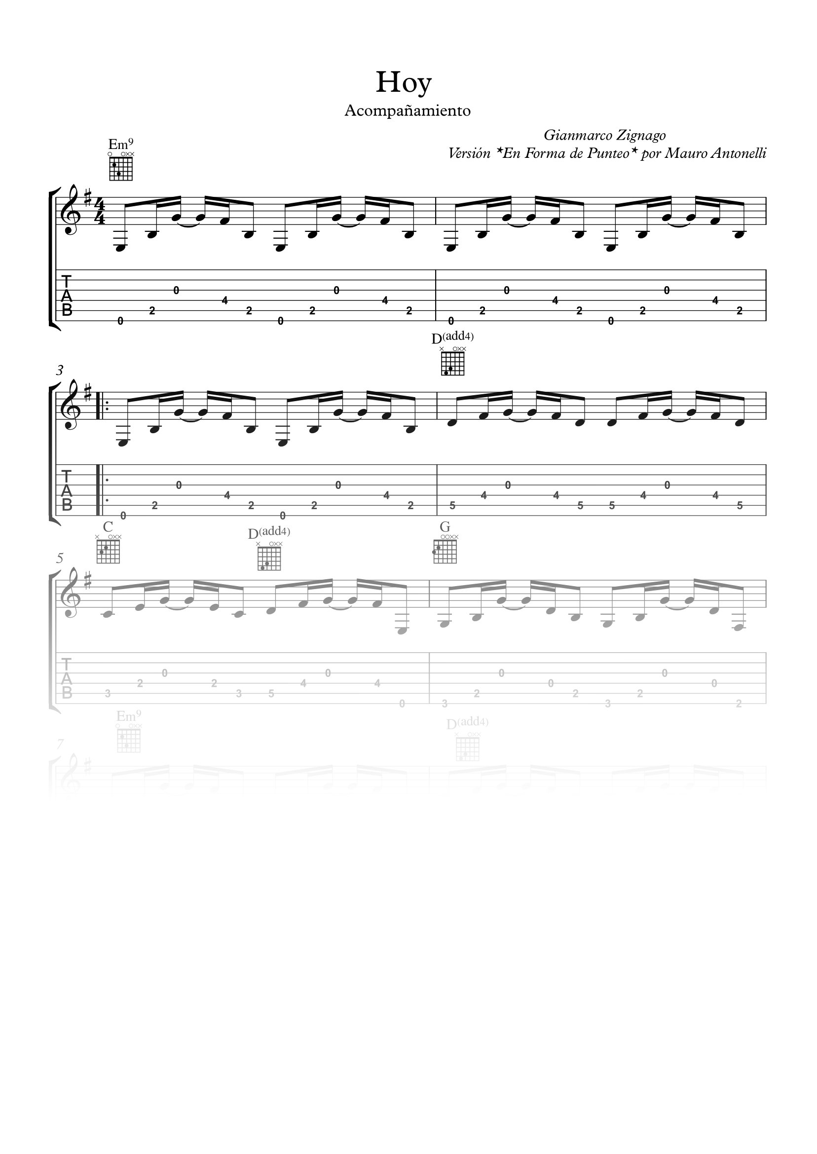 Hoy - Partitura + Tab + Acordes + Pista product image (2)