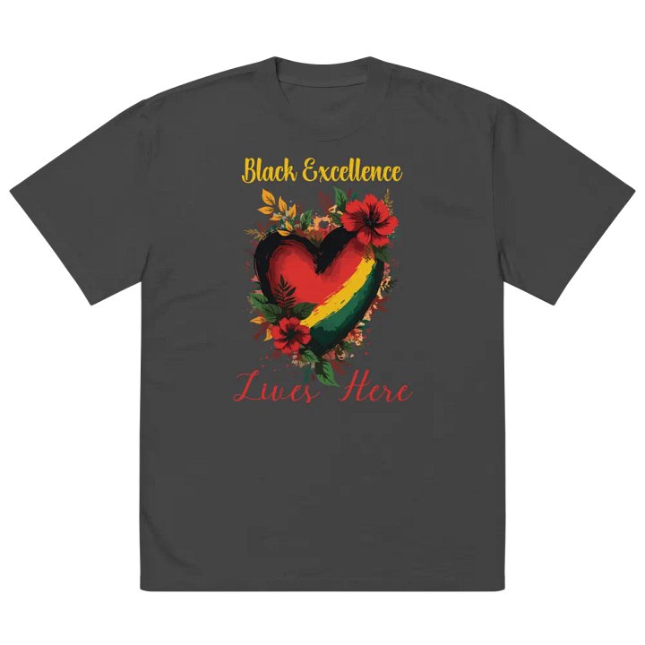 Black Excellence Lives Here Oversized T-Shirt product image (3)