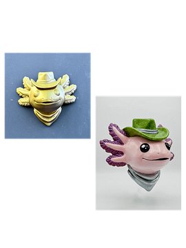Axolotl Party Bundle: Wall Mount + Magnet (Gold & Silver)