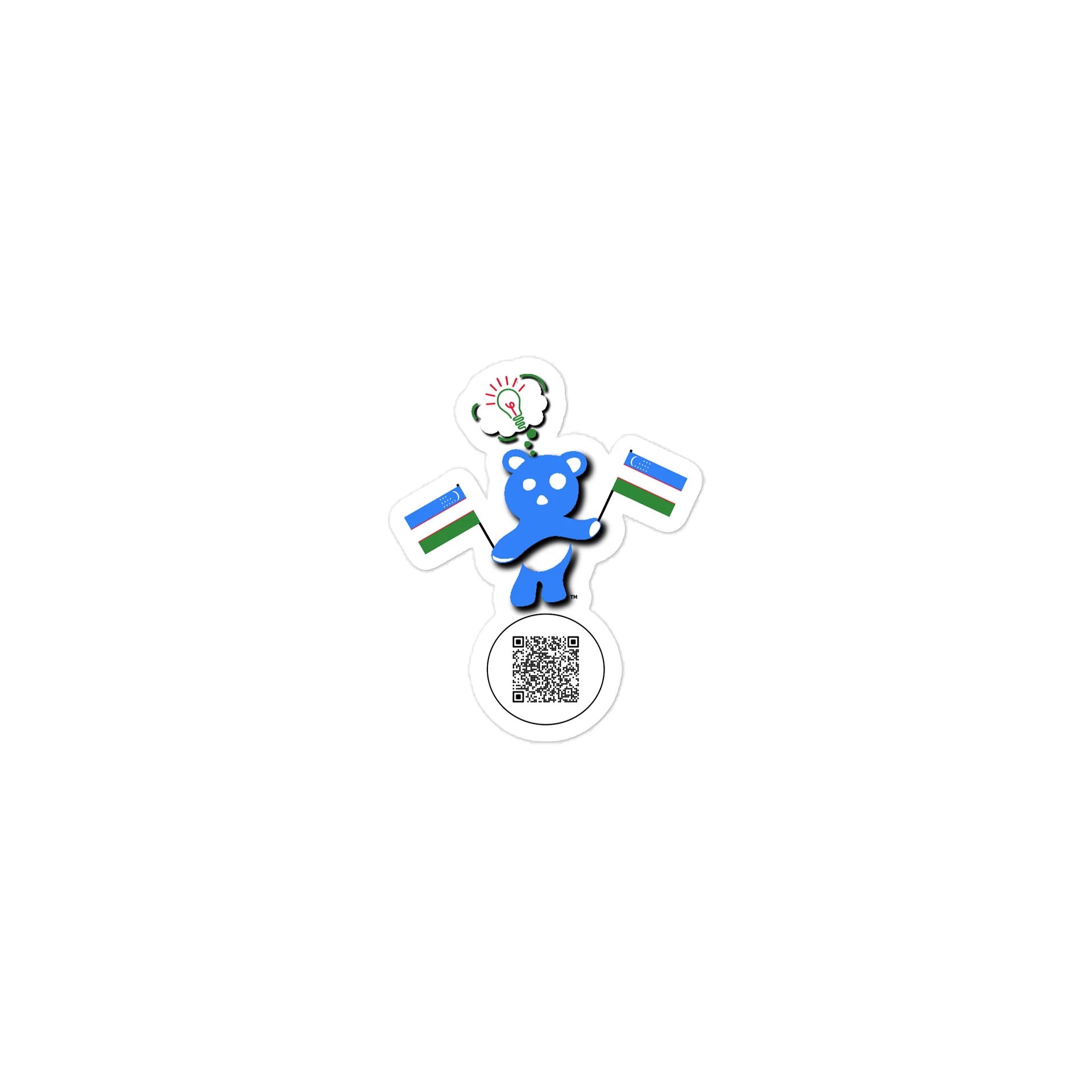 Uzbekistan — Country Bear Sticker | BehrBrained Media product image (1)