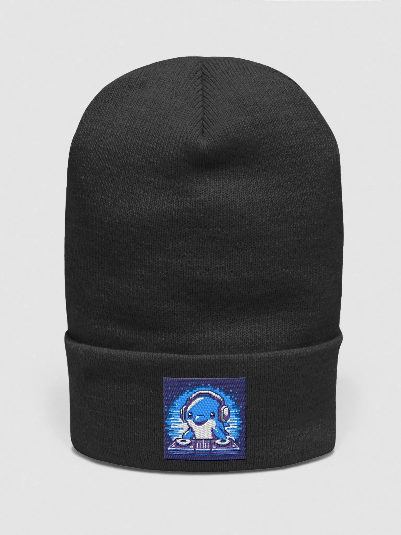 Beanie Hat, embroidered front. Dolphin DJ no.2 product image (1)