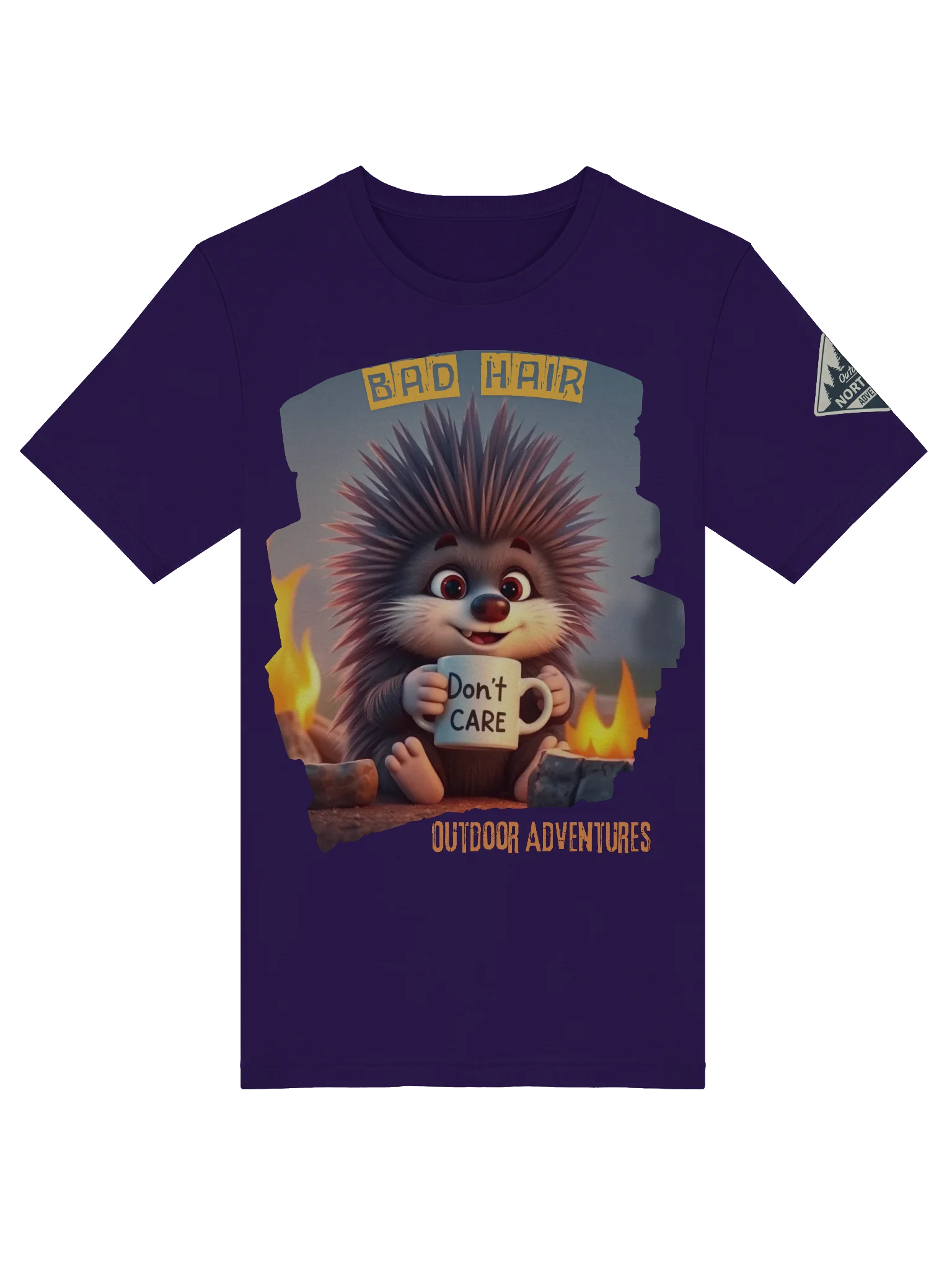 “Bad Hair, Don’t Care” Porcupine T-Shirt product image (5)