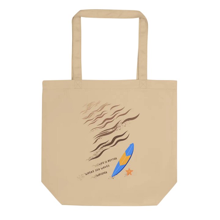 Life Is Better Where Sea Waves Whisper Eco-Friendly Tote Bag ( Side -Beach- ) product image (1)