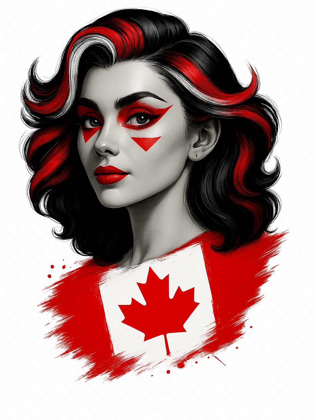 USA Mexico Canada Flag Woman Clipart Bundle PNG | Patriotic Splash Design product image (3)