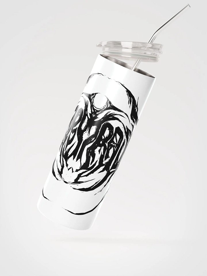 Furry Trash Tumbler - Metal Logo (Black on White) product image (2)
