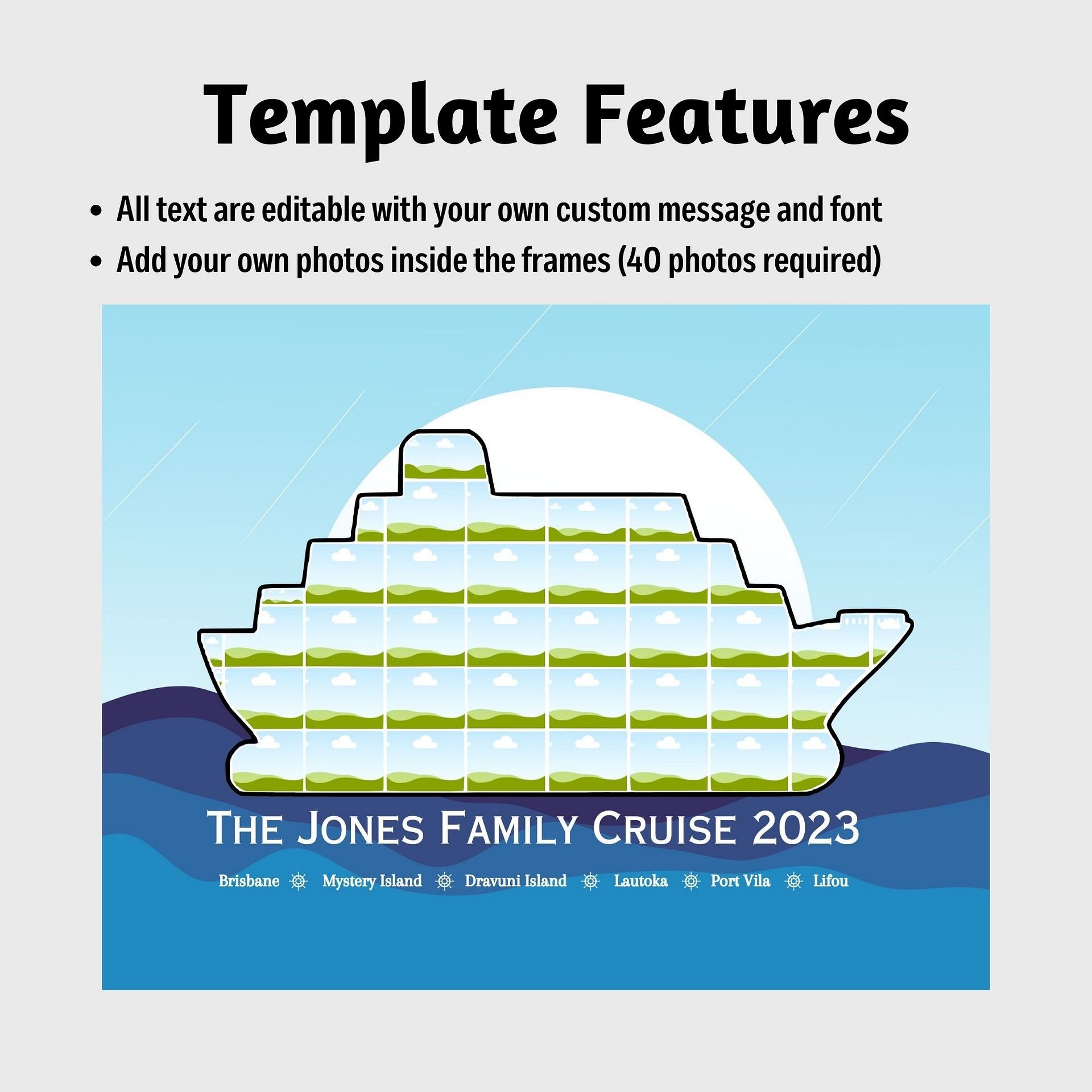 Cruise Ship Photo Collage Canva Template product image (3)