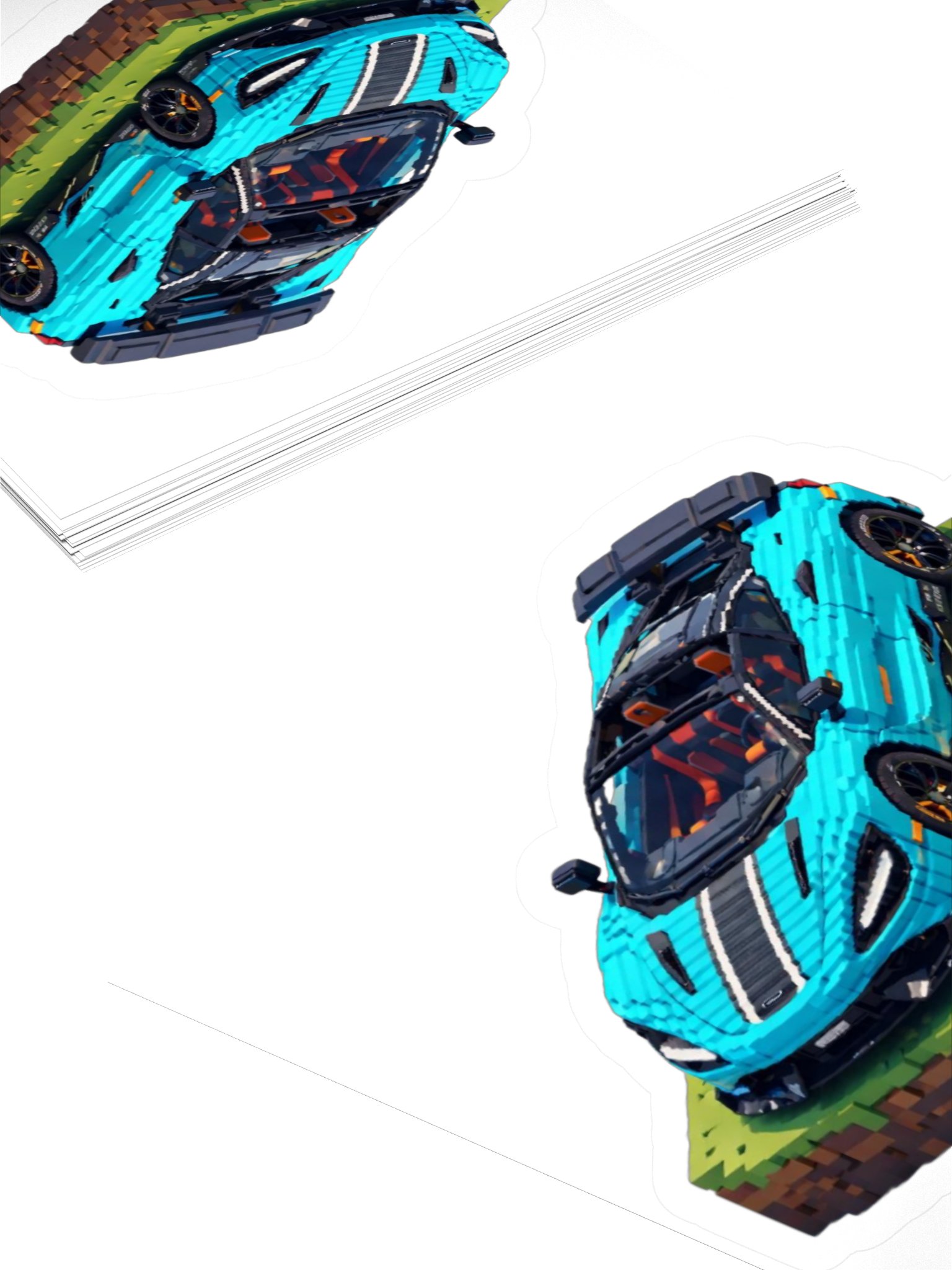 Tokyo Cyan McLaren 765LT Spider Sticker (Pixel, Retro, Minecraft) product image (10)