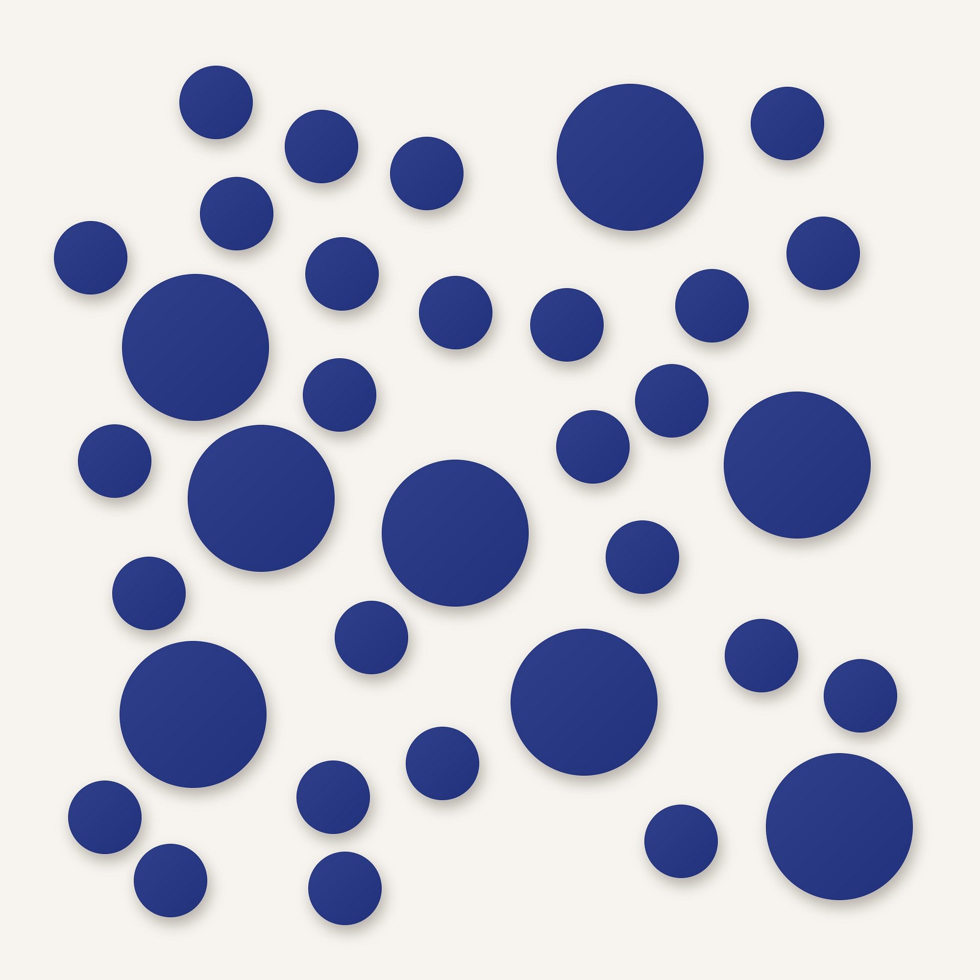 Navy Blue Polka Dot Wall Decals, 2" and 4" Vinyl Circle Stickers, Removable Dot Decals for Nursery, Kids Room, Playroom product image (1)