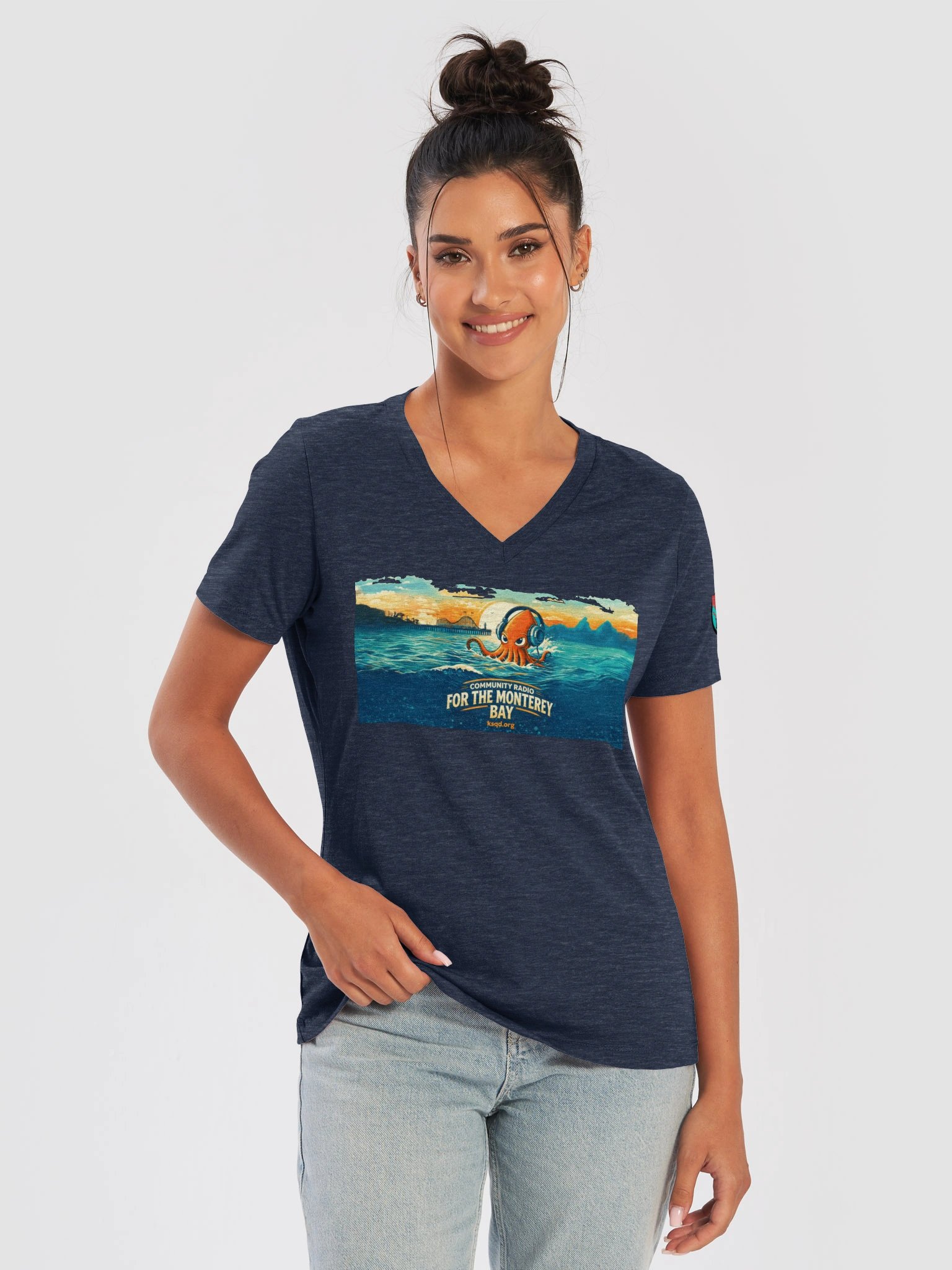 KSQD “Community Radio for Monterey Bay” Women’s V-Neck Tee product image (1)