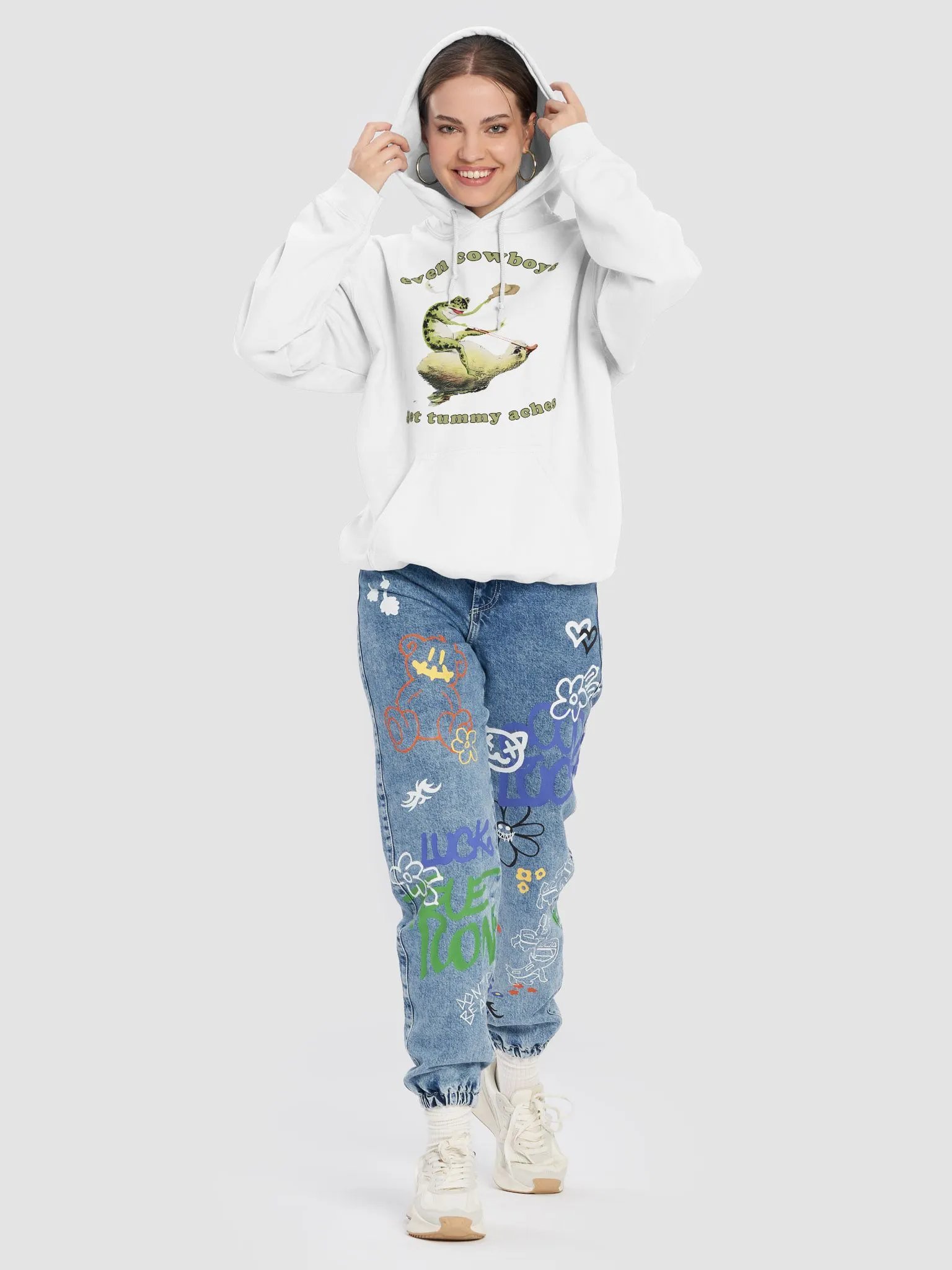 Even cowboys get tummy aches Hoodie product image (8)