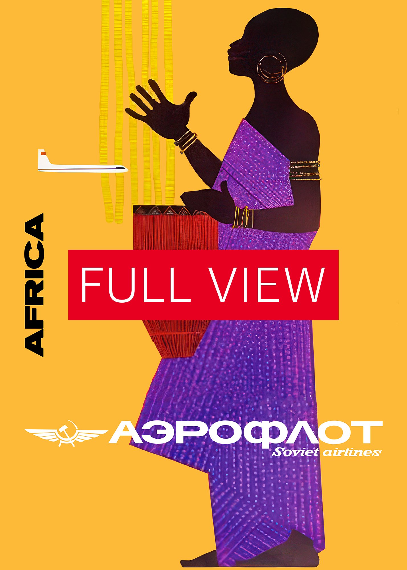 Soviet Aeroflot, USSR airlines 1970s: Africa — Soviet retro travel poster product image (3)