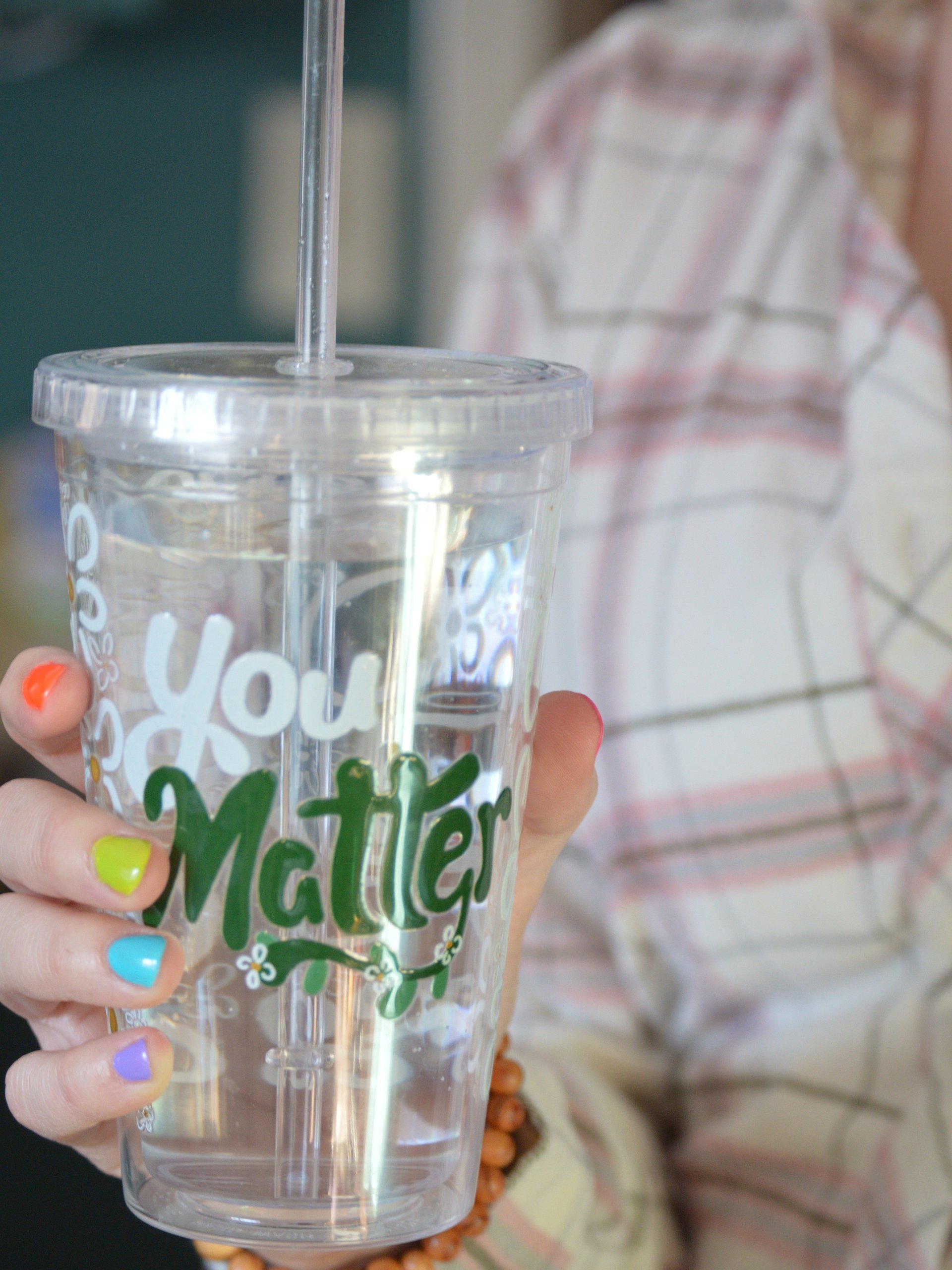 You Matter Flower Clear Cup product image (1)