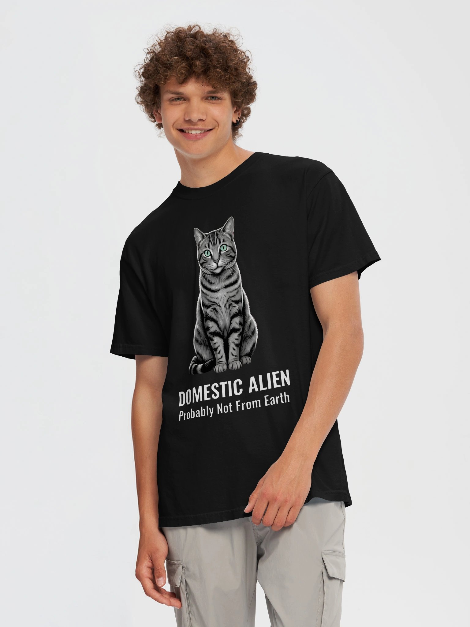 Domestic Alien Cat T-Shirt | Funny Cat Graphic Tee product image (122)