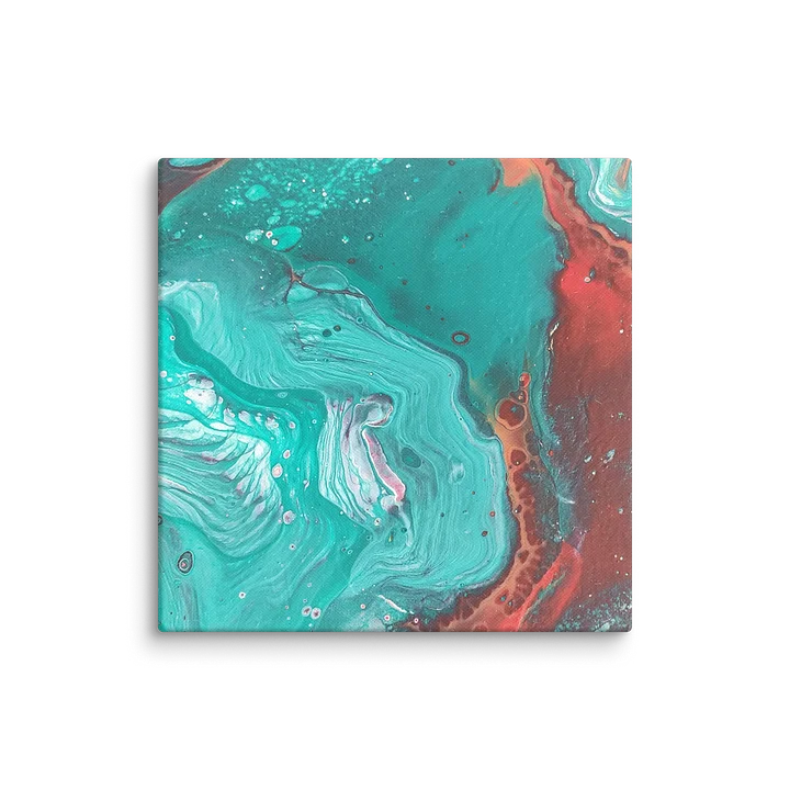 "Blue Lagoon" Abstract Art Pour Canvas Print product image (2)