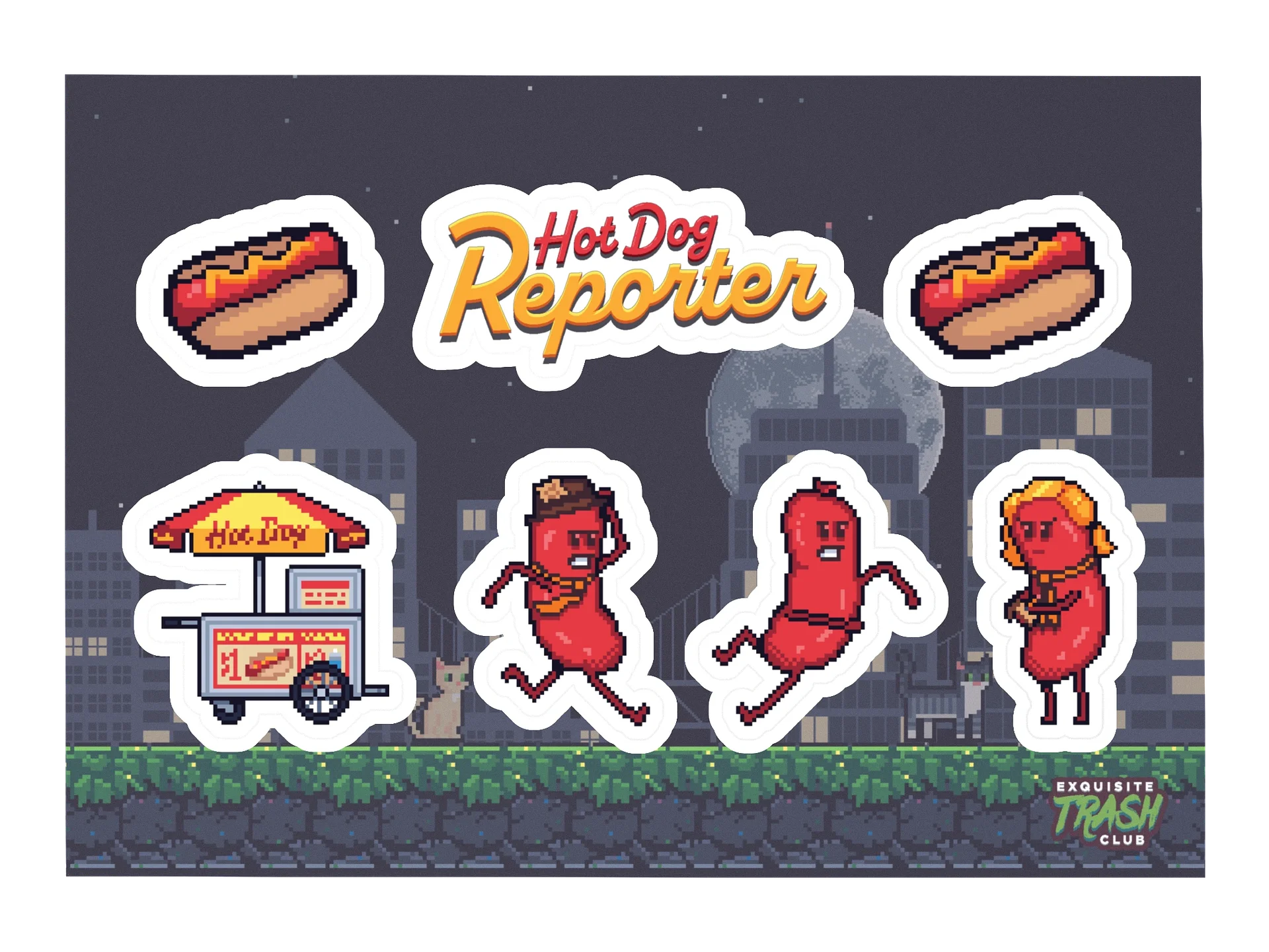 Hot Dog Reporter Sticker Sheet product image (1)