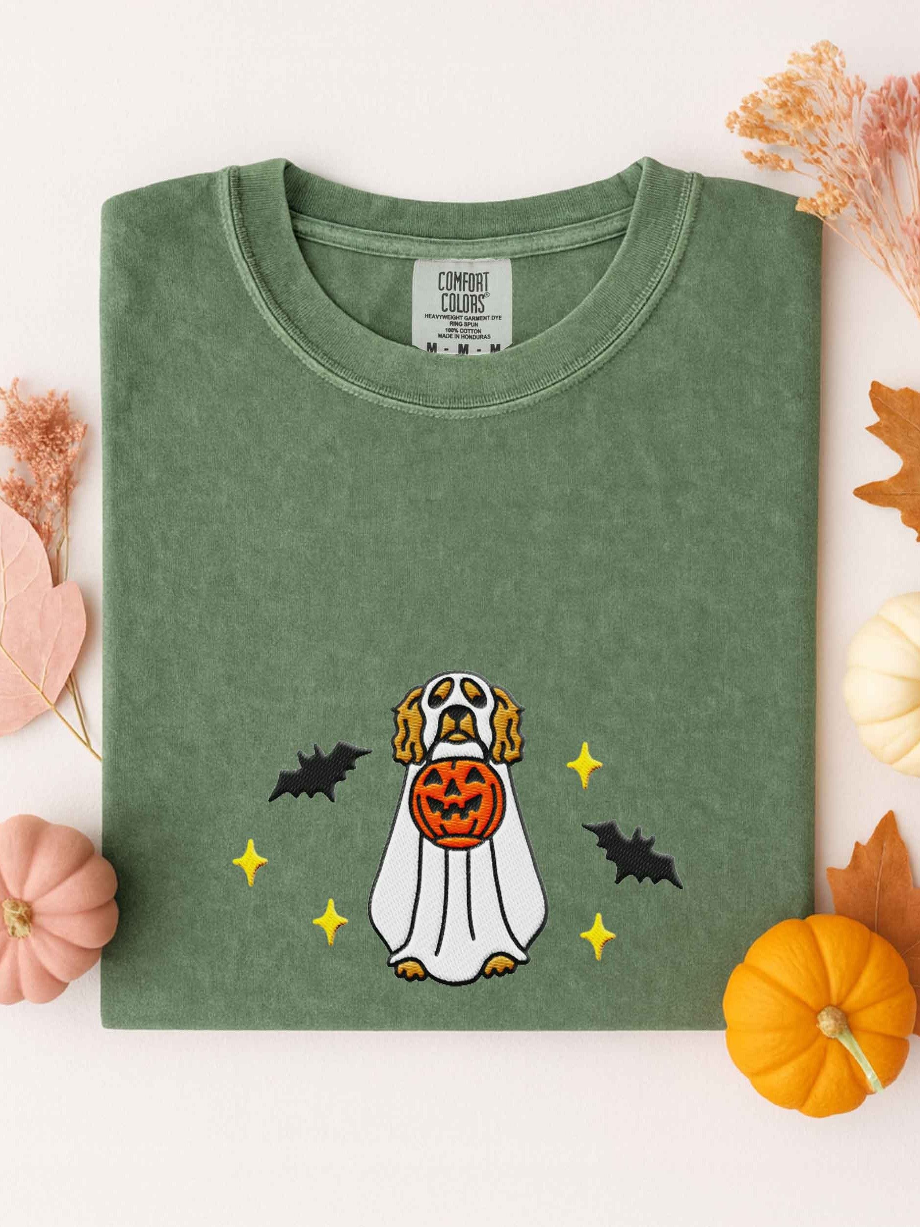 Halloween Working Cocker Spaniel(Tan) Embroidered T-Shirt product image (1)