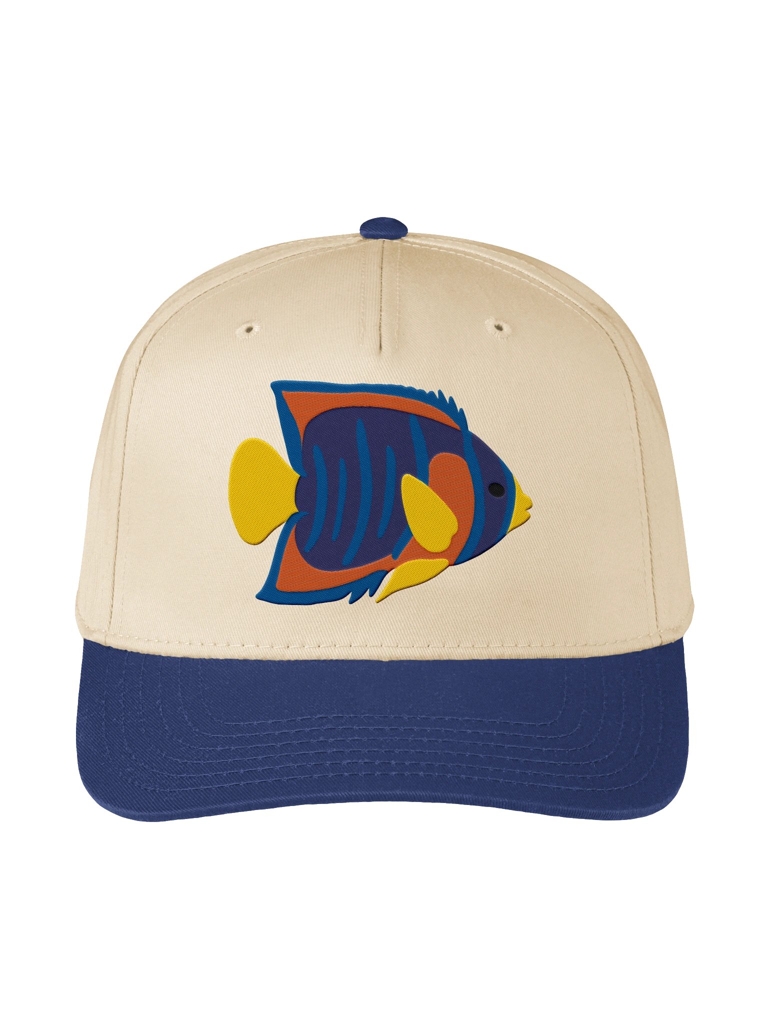 Juvenile Queen Angelfish Embroidered Mid-Profile Baseball Cap | Saltwater Reef Fish Hat product image (13)