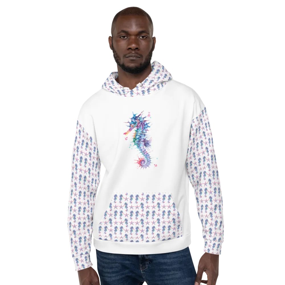 Vibrant Watercolour Seahorse Dreams Hoodie product image (9)