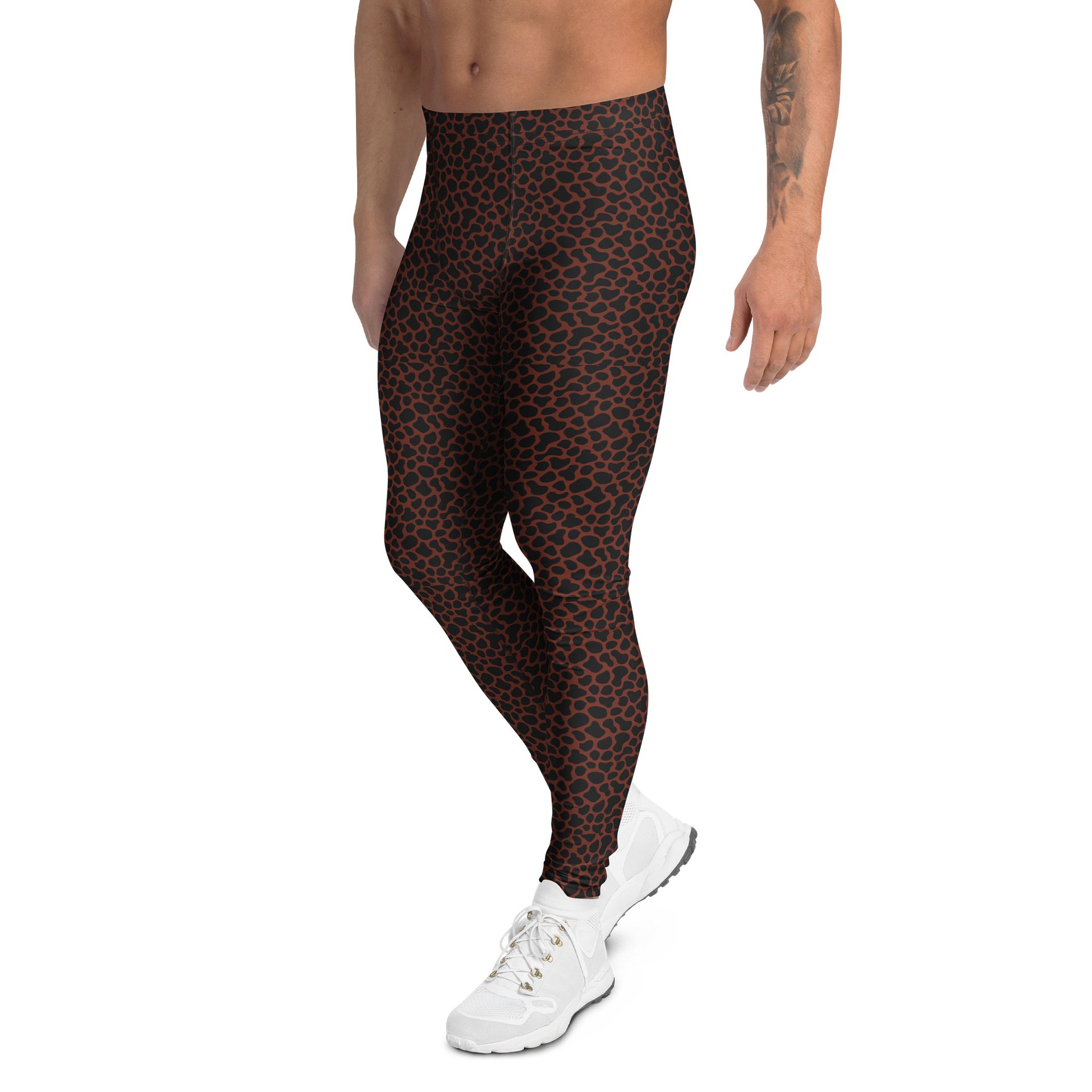 Comfortable Men's Leggings Brown Giraffe Print product image (4)