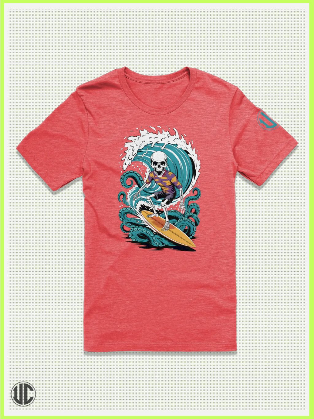 Dead Wave Rider – Skeleton Surf Tee for Streetwear and Beach Vibes product image (1)