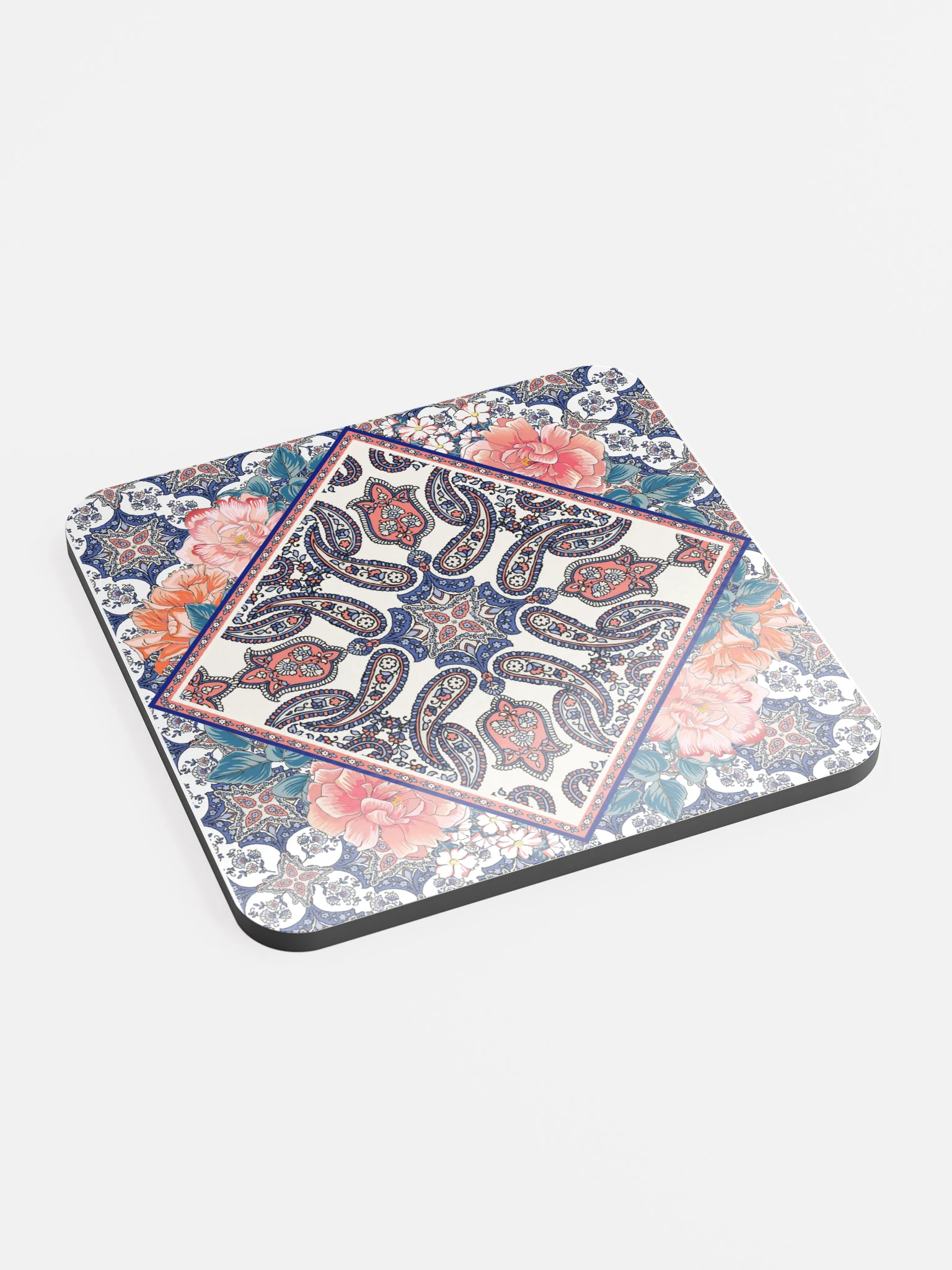 Boho Paisley Floral Coaster – Gloss Finish product image (1)