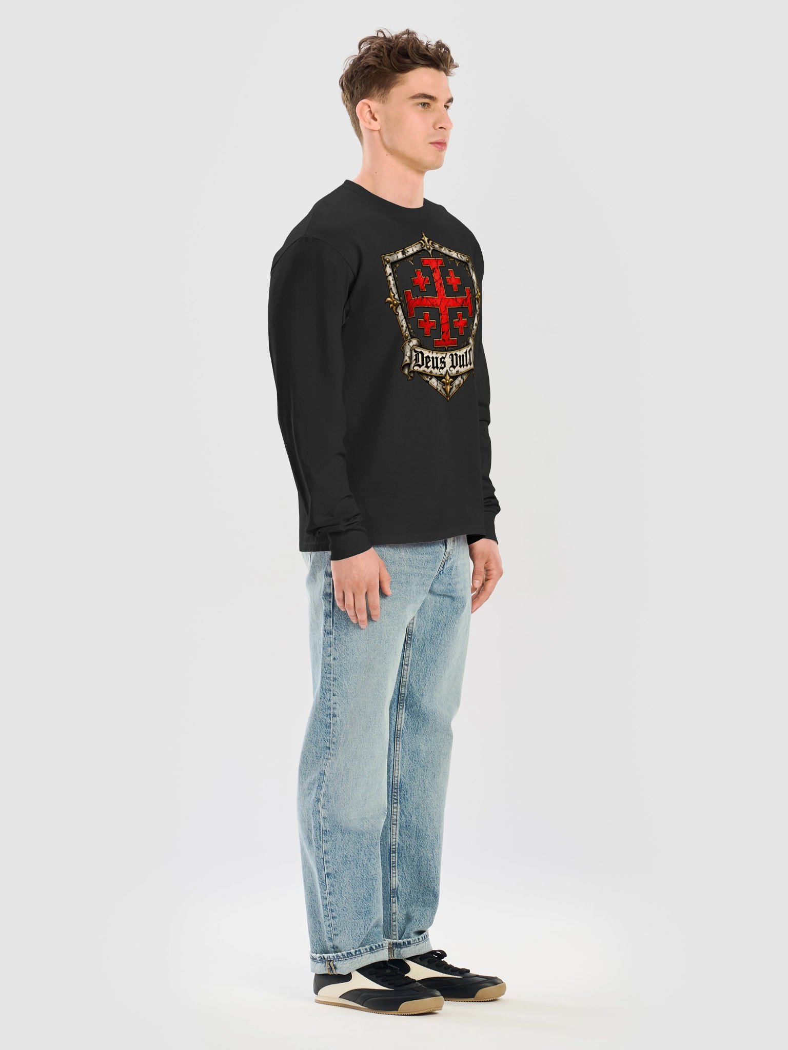 Deus Vult Gothic Crest Long Sleeve product image (7)