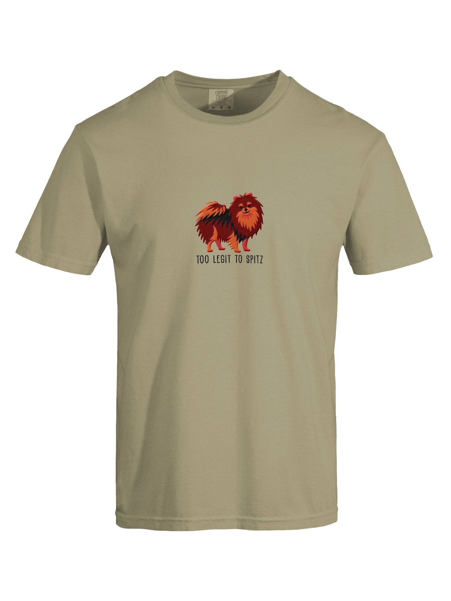 Too Legit to Spitz T-Shirt(Embroidered) of a Pomeranian(Chocolate & Tan) product image (10)