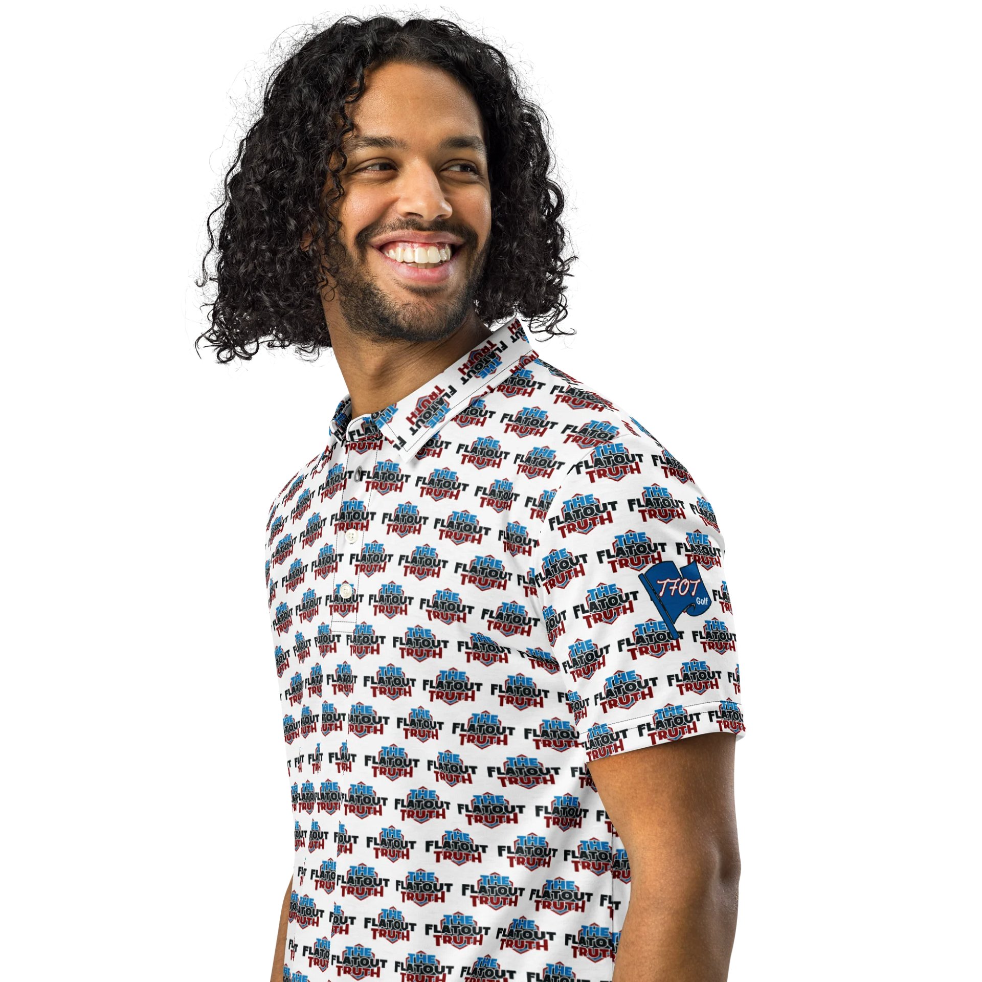 TFOT SlimFit Red HexaFusion White Polo Shirt product image (3)