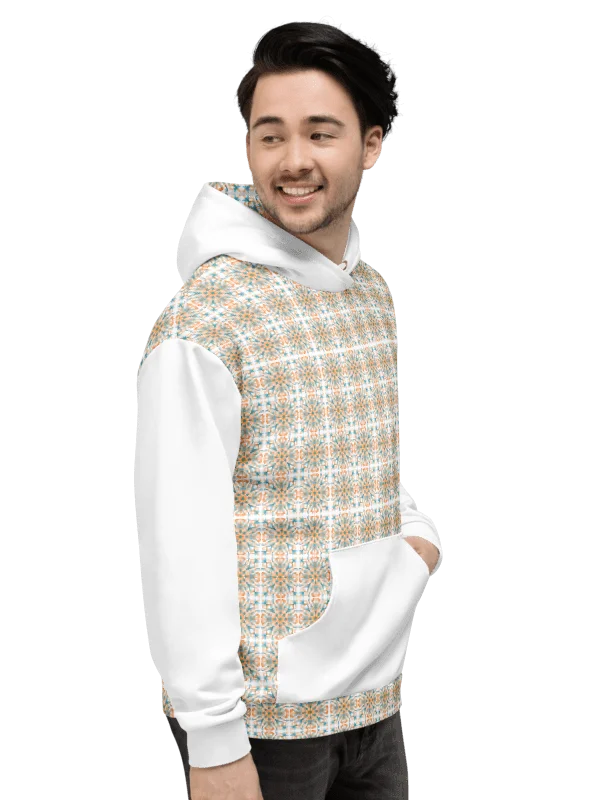 Sunset Kaleidoscope Unisex Hoodie (White) product image (2)