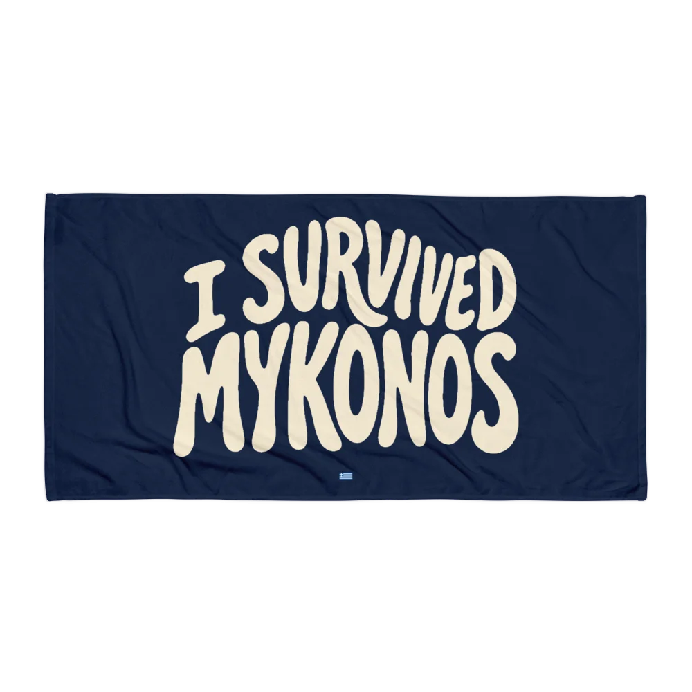 I Survived Mykonos — Premium Beach Towel product image (1)