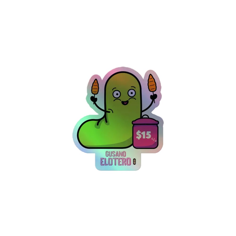 Gusano Elotero - Sticker (Holographic Kiss Cut) product image (1)