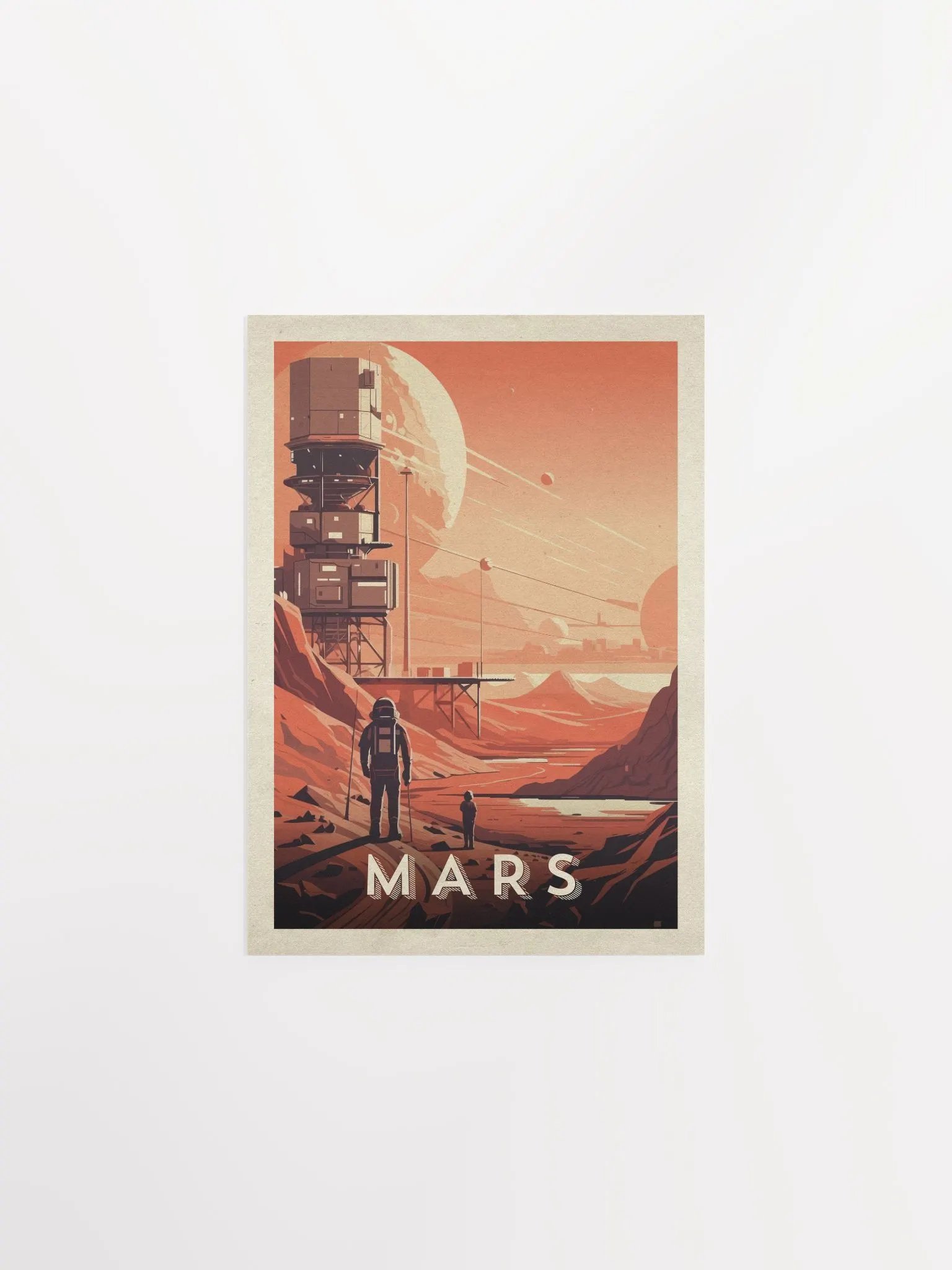 Mars, colony, astronaut — Vintage space poster product image (8)