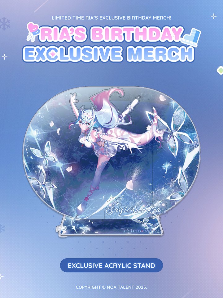 Ria's 2025 Birthday Acrylic Standee product image (1)