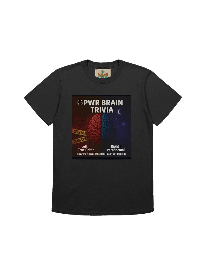 Unisex PWR Brain Trivia Black T Shirt product image (1)