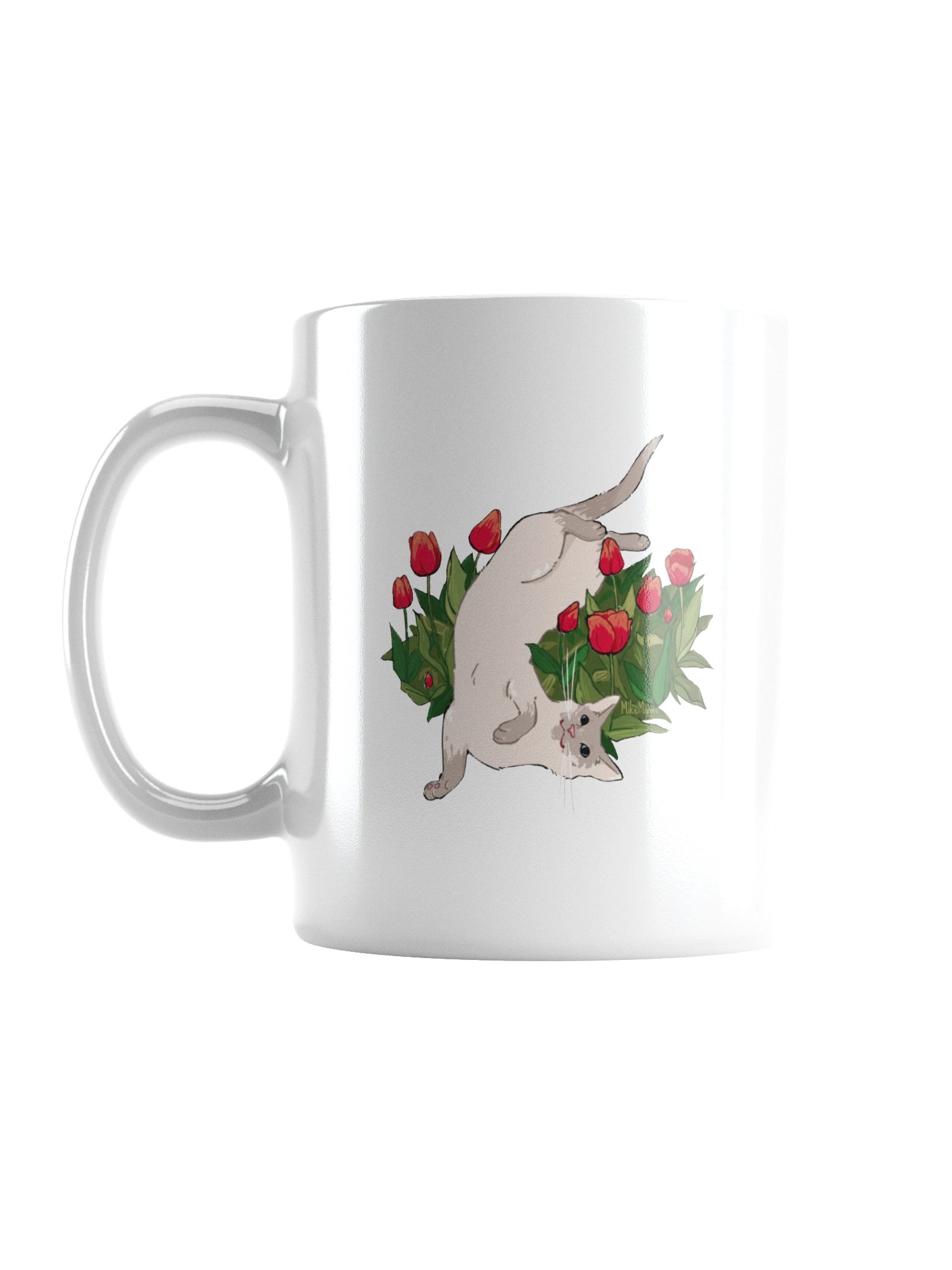 Tulip Willow Cat Mug product image (1)