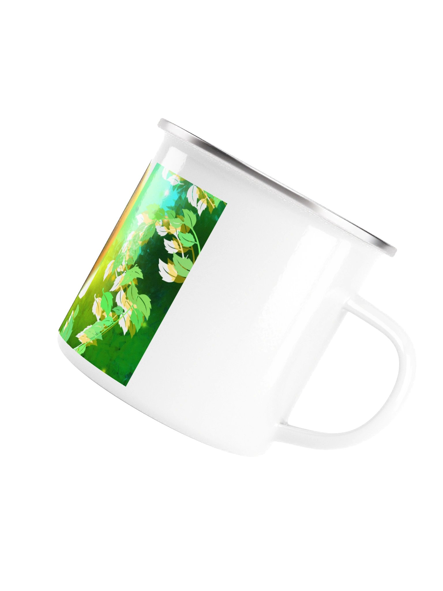 AiG Logo Enhanced into a Solarpunk Artifact Nature Glow Enamel Mug product image (5)