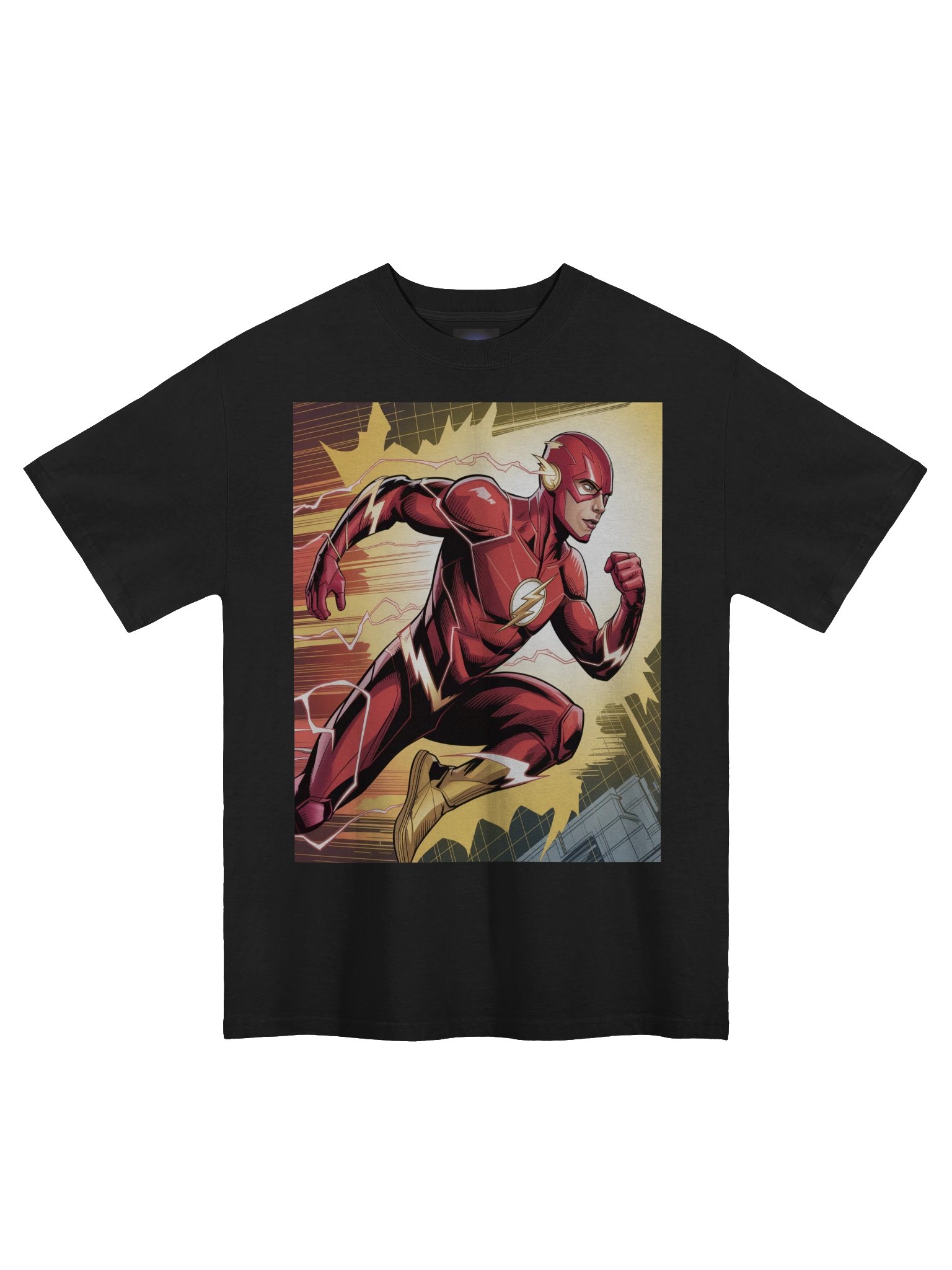 Shadow Sprint: The Flash Faded Velocity Oversized T-Shirt product image (3)