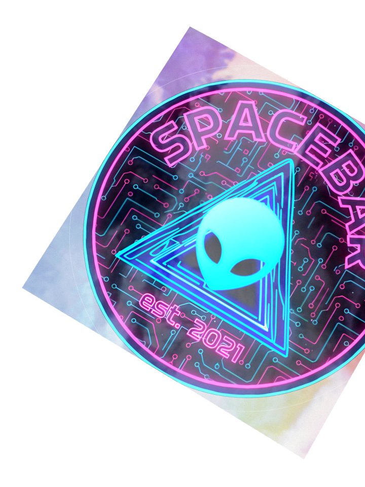 S P A C E B AR Neon Alien Kiss-Cut Holographic Sticker Sheet product image (4)